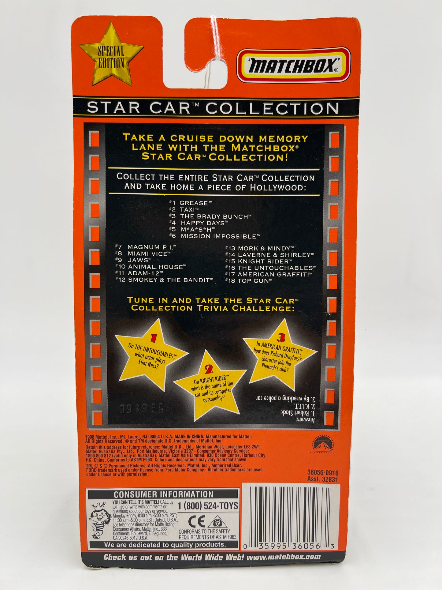 Matchbox Star Car Collection The Untouchables Ford Model A Coupe