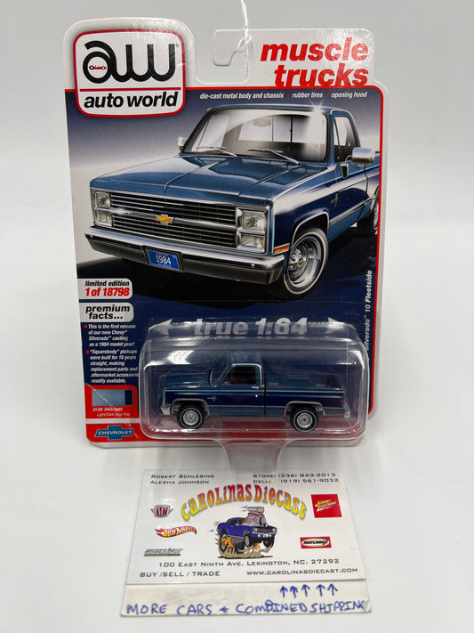 Auto World Muscle Trucks Release 4 Version A 1984 Chevy Silverado 10 Fleetside Blue