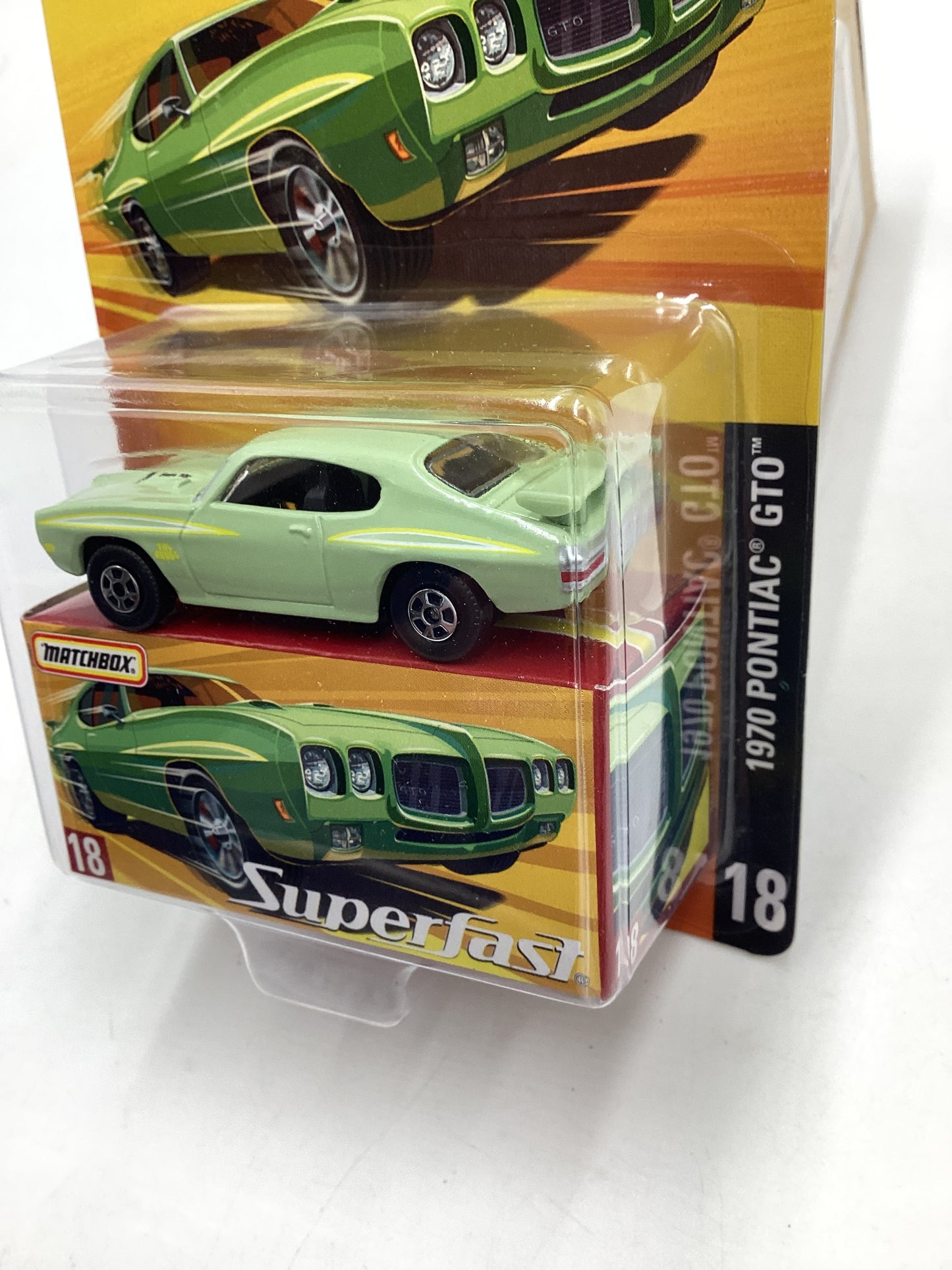 Matchbox 2005 Superfast #18 1970 Pontiac GTO judge green