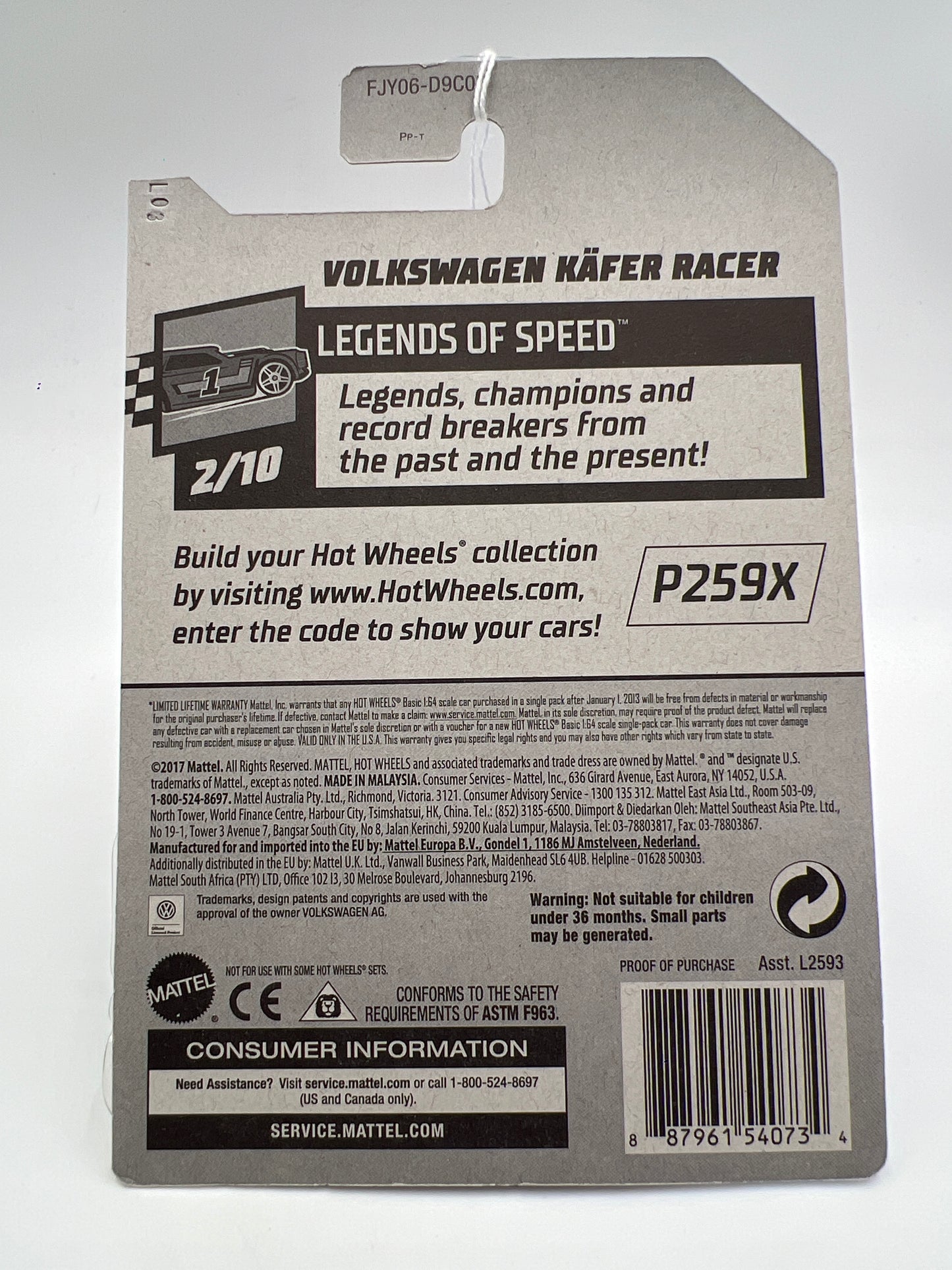 2018 Hot Wheels Legends Of Speed #147 Volkswagen Kafer Racer Magnus Walker White 96B