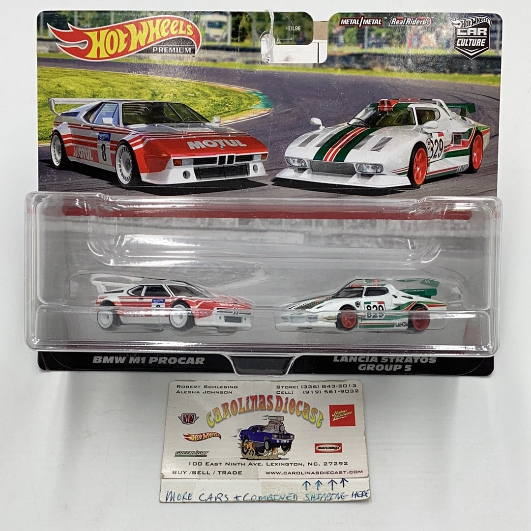 Hot wheels car culture team 2 pack target exclusive BMW M1 Procar Lancia Stratos Group 5 282H