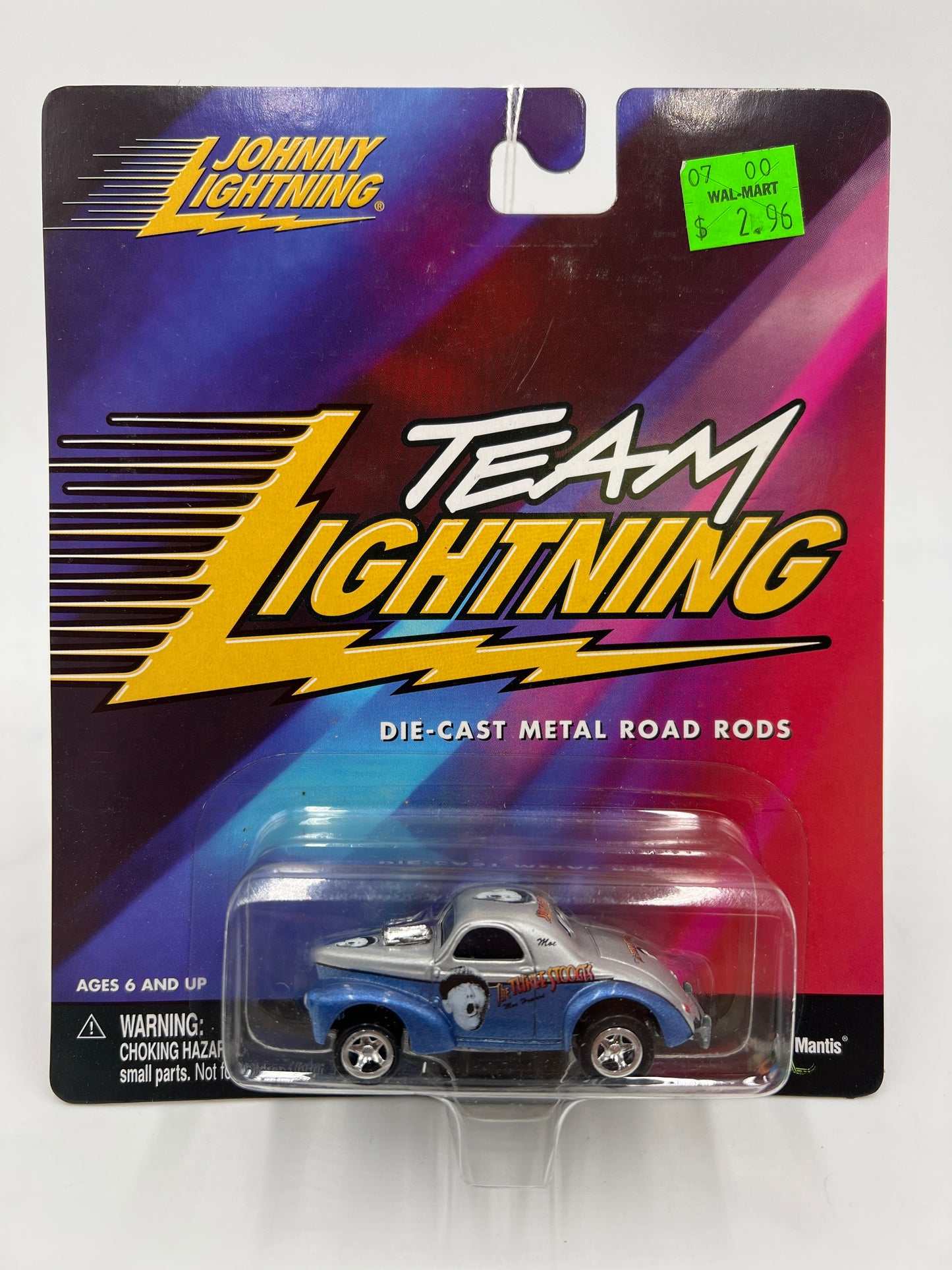 Johnny Lightning Team Lightning The Three Stooges Moe Howard Blue/Silver 218D