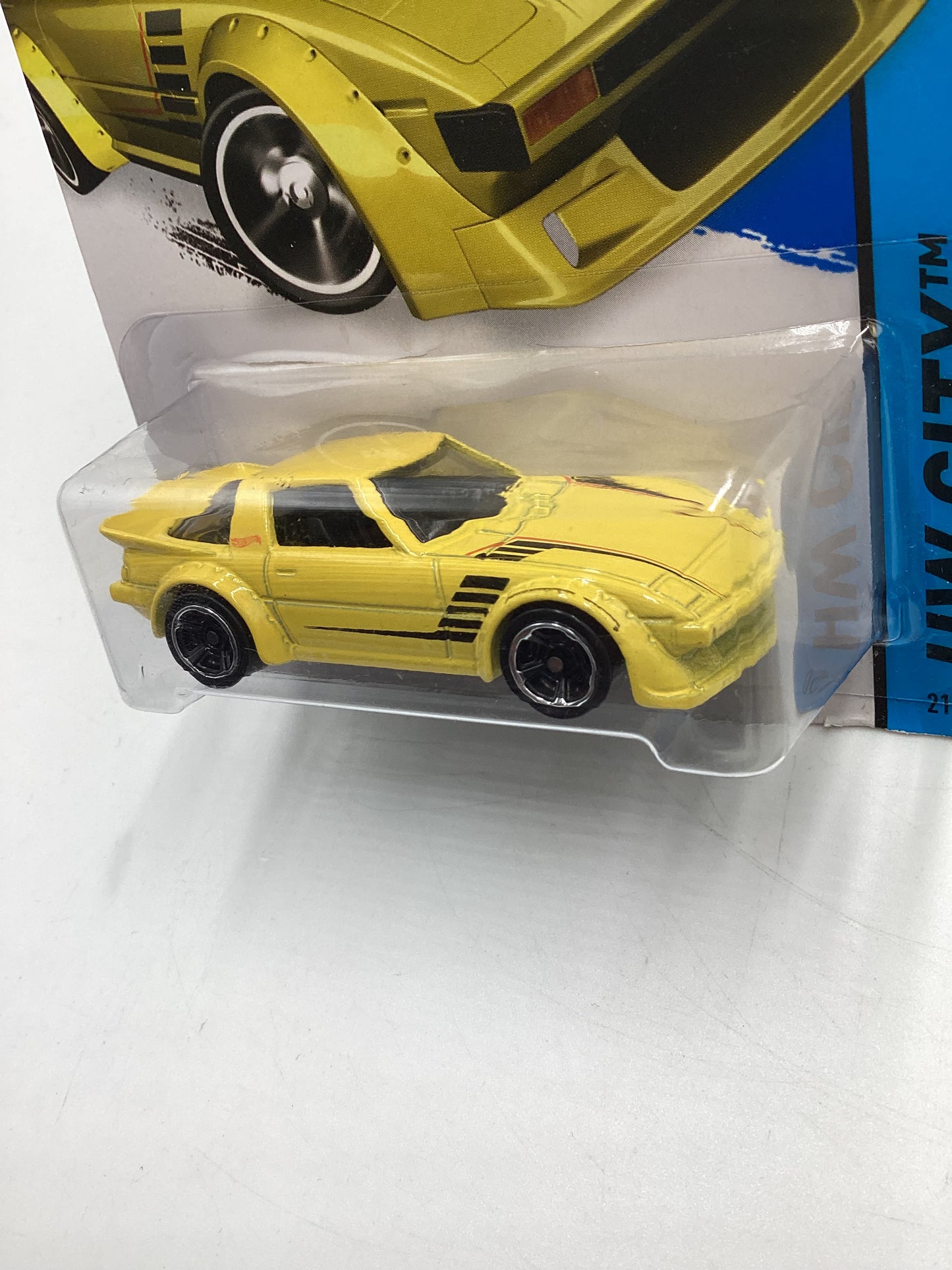 2014 Hot Wheels HW City #21 Mazda RX-7 Yellow 88E