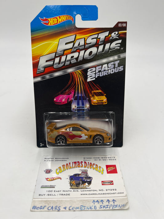 2015 Hot Wheels Fast & Furious #2 2Fast 2Furious 94 Toyota Supra Gold W/Protector