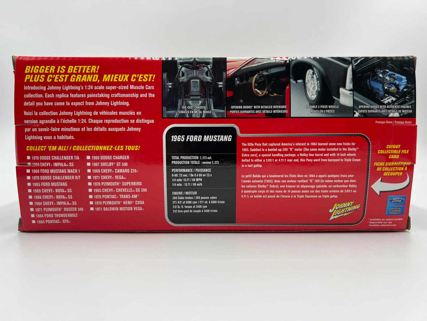 Johnny Lightning 1:24 Scale White Lightning Chase Muscle Cars 1965 Ford Mustang Black VHTF