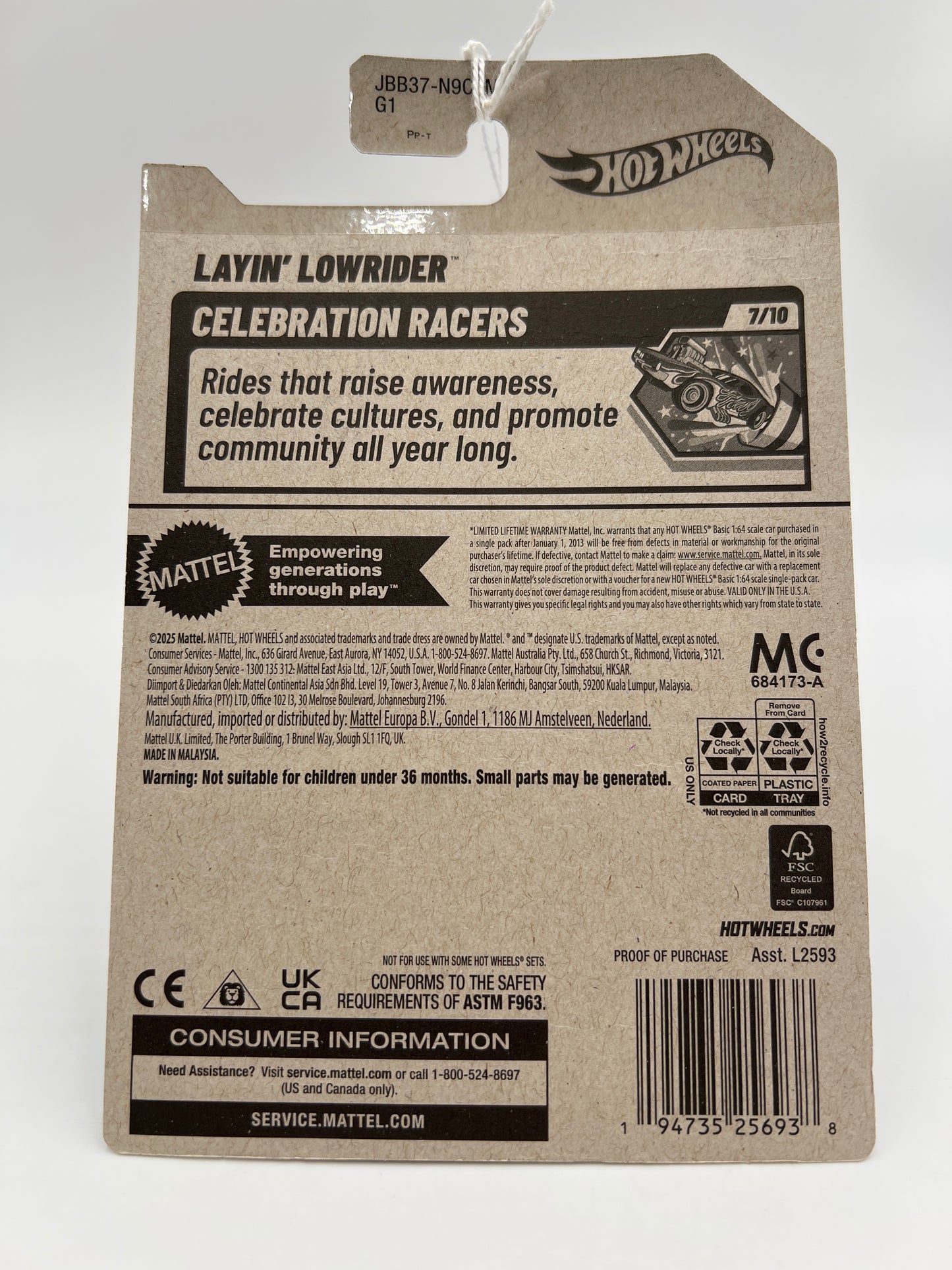 2025 Hot Wheels M Case Celebration Racers #223 Layin Lowrider Purple