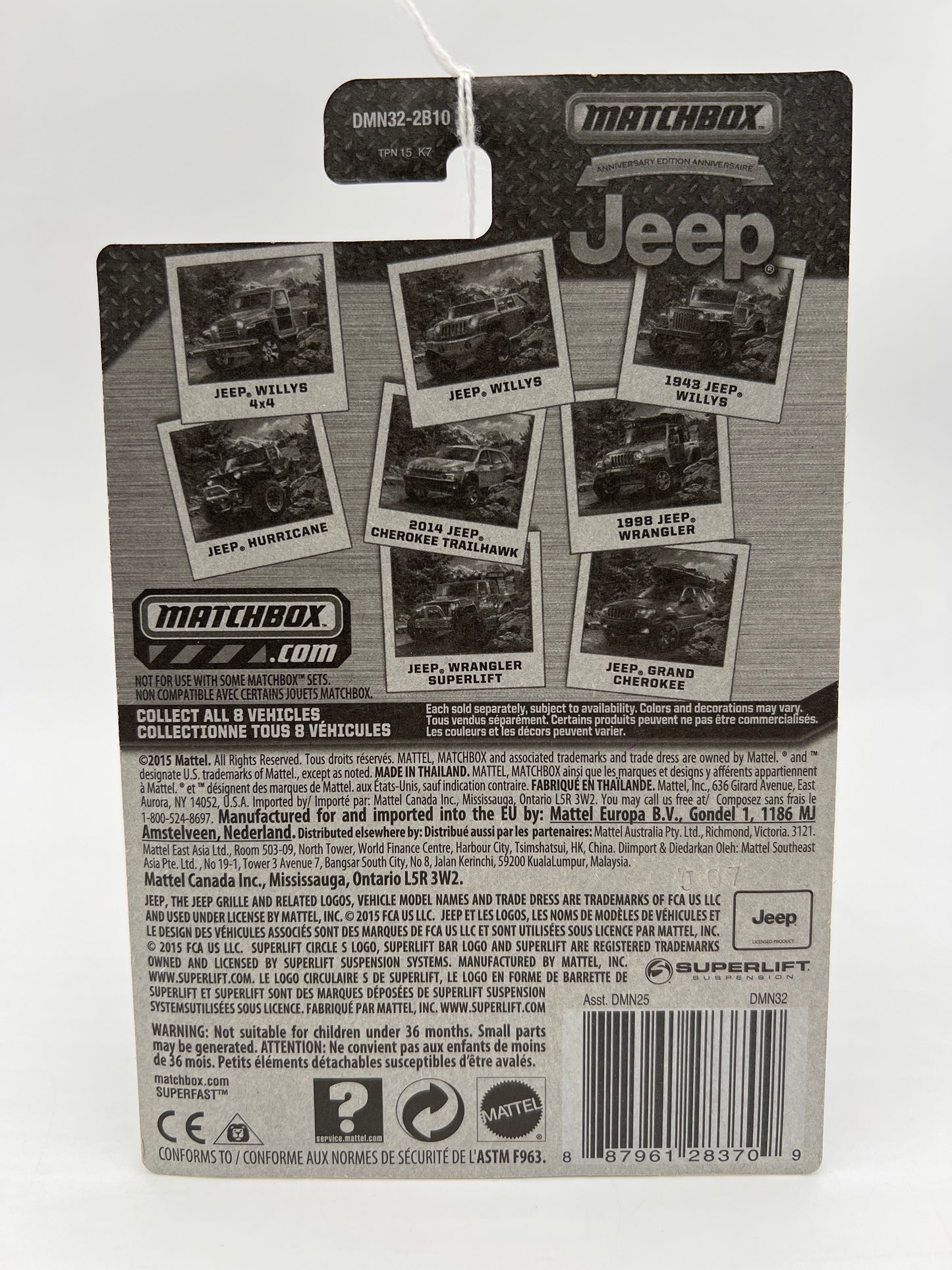 Matchbox Jeep Anniversary Edition Series Jeep Wrangler Superlift Red 157D
