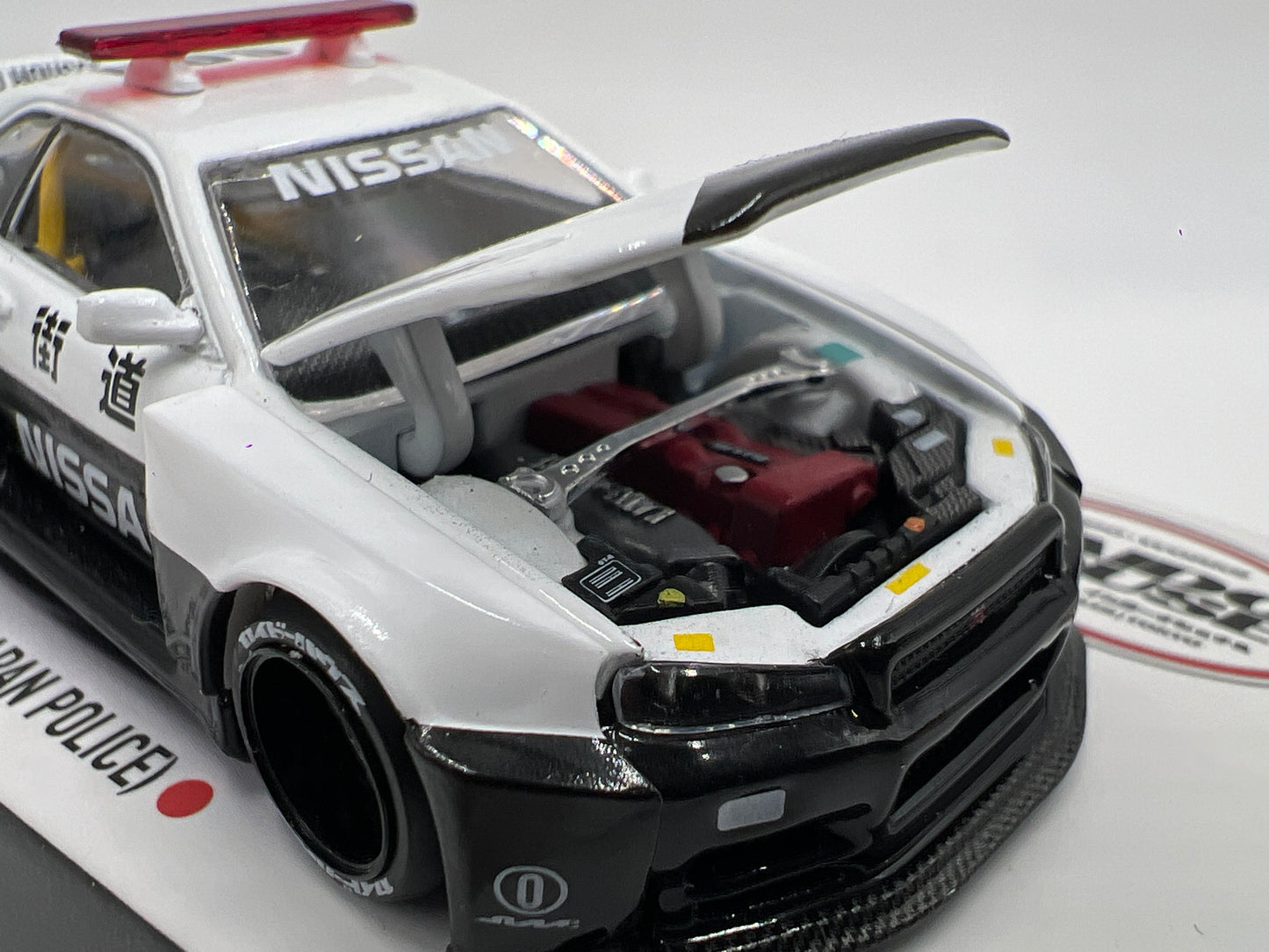 Mini GT x Kaido House #120 Nissan Skyline GT-R R34 Kaido Works V2 Aero Japan Police