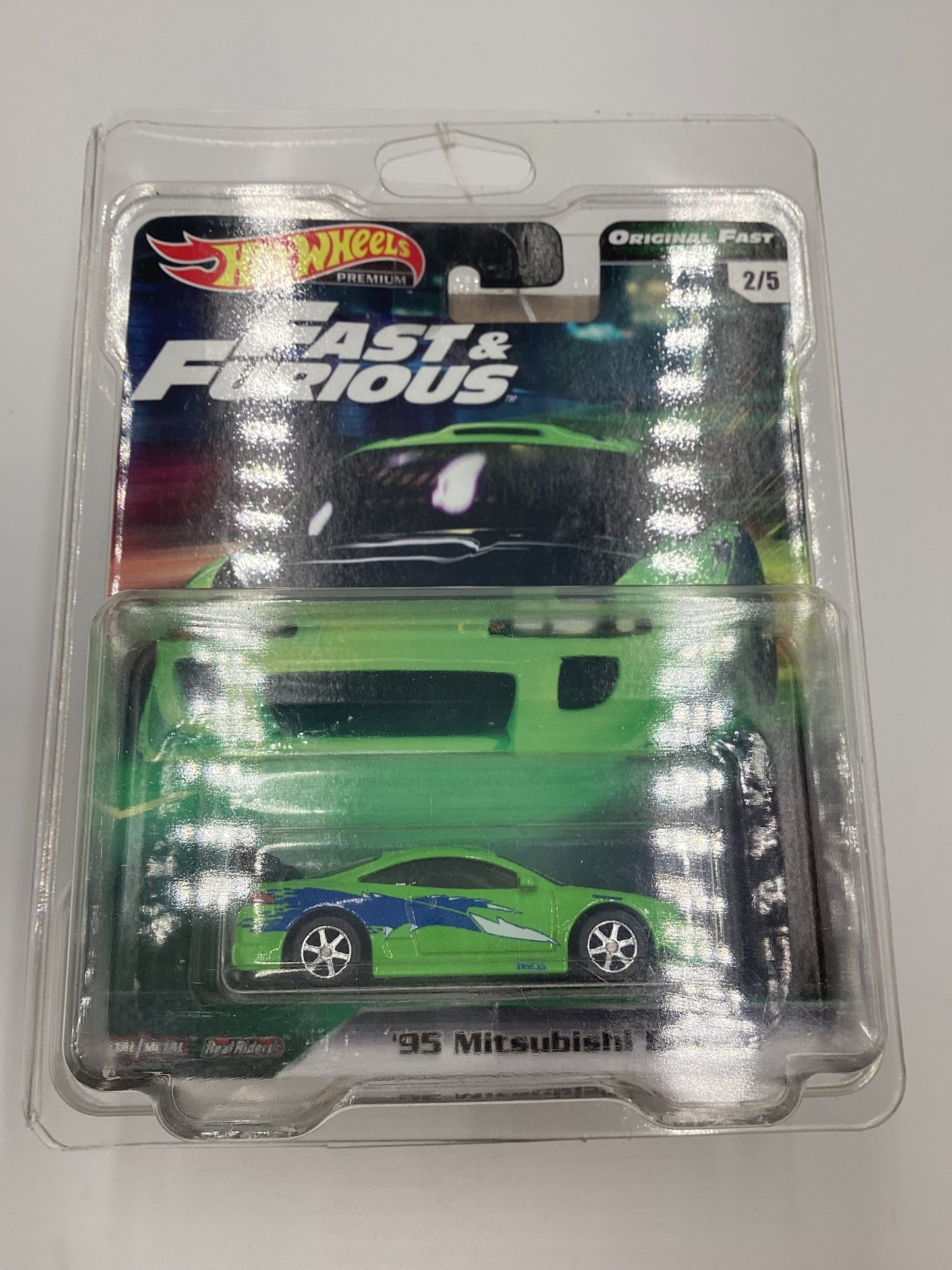 Hot Wheels Premium Fast & Furious Original Fast #2 95 Mitsubishi Eclipse Green W/Protector