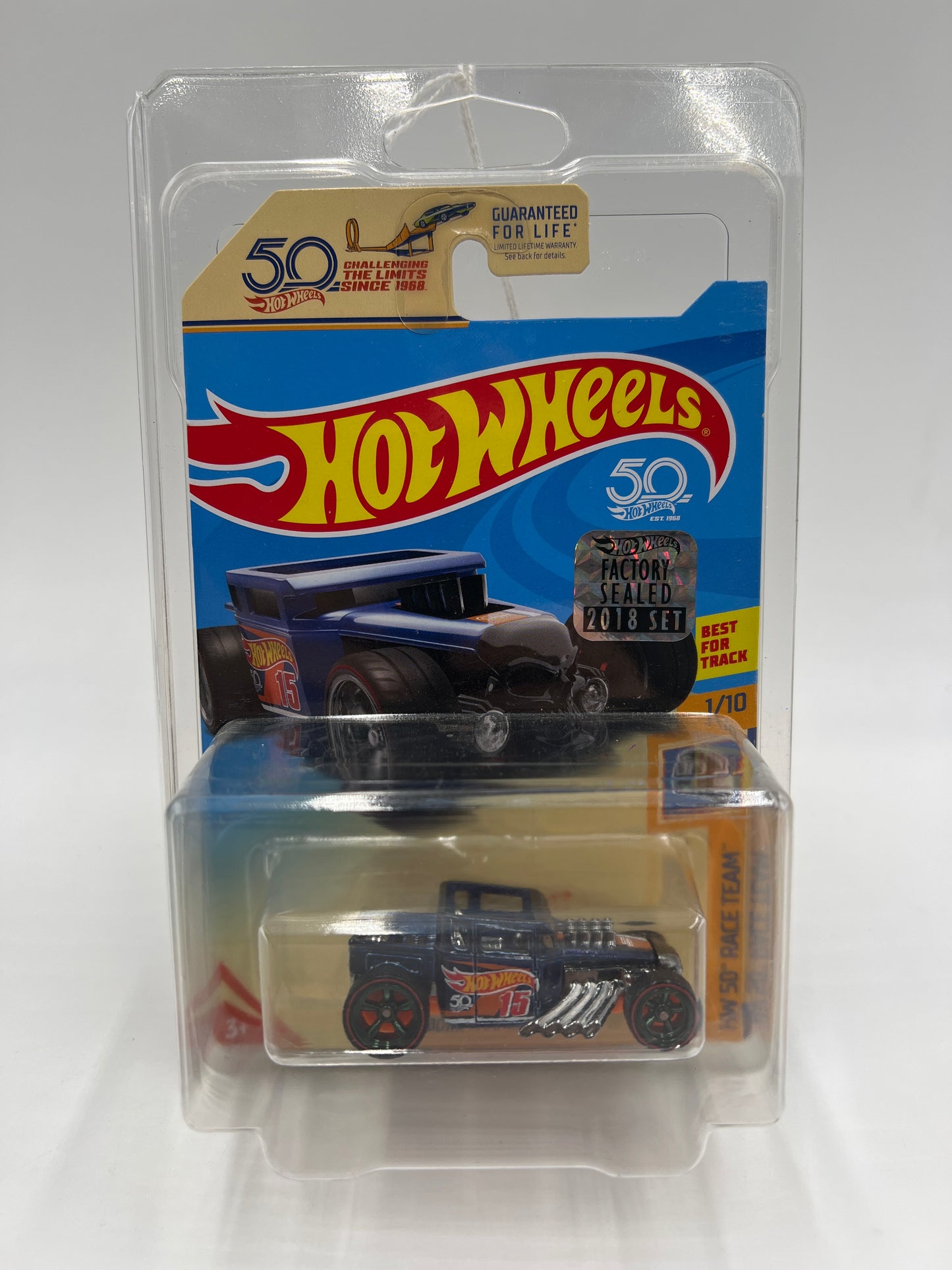 2018 Hot Wheels Factory Sealed Super Treasure Hunt Bone Shaker Blue Ultimate Chase W/Protector