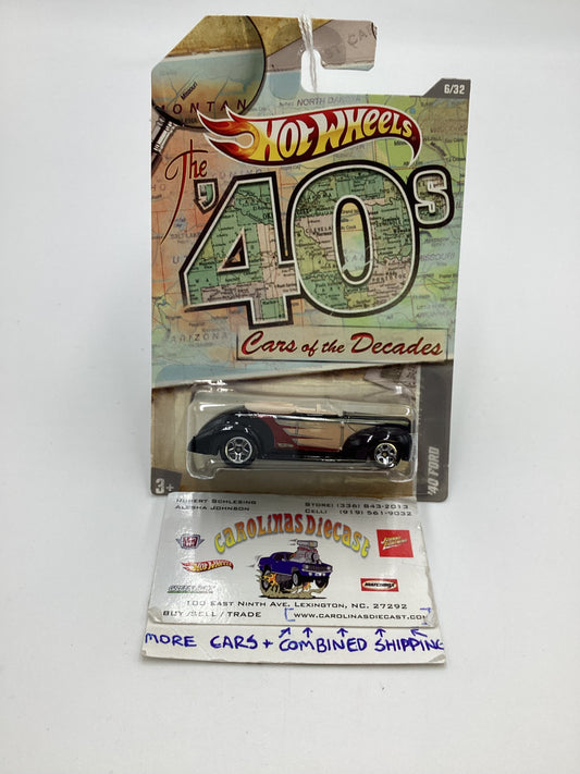 2011 Hot Wheels Cars of the Decades The 40s #6 40 Ford Black 157G