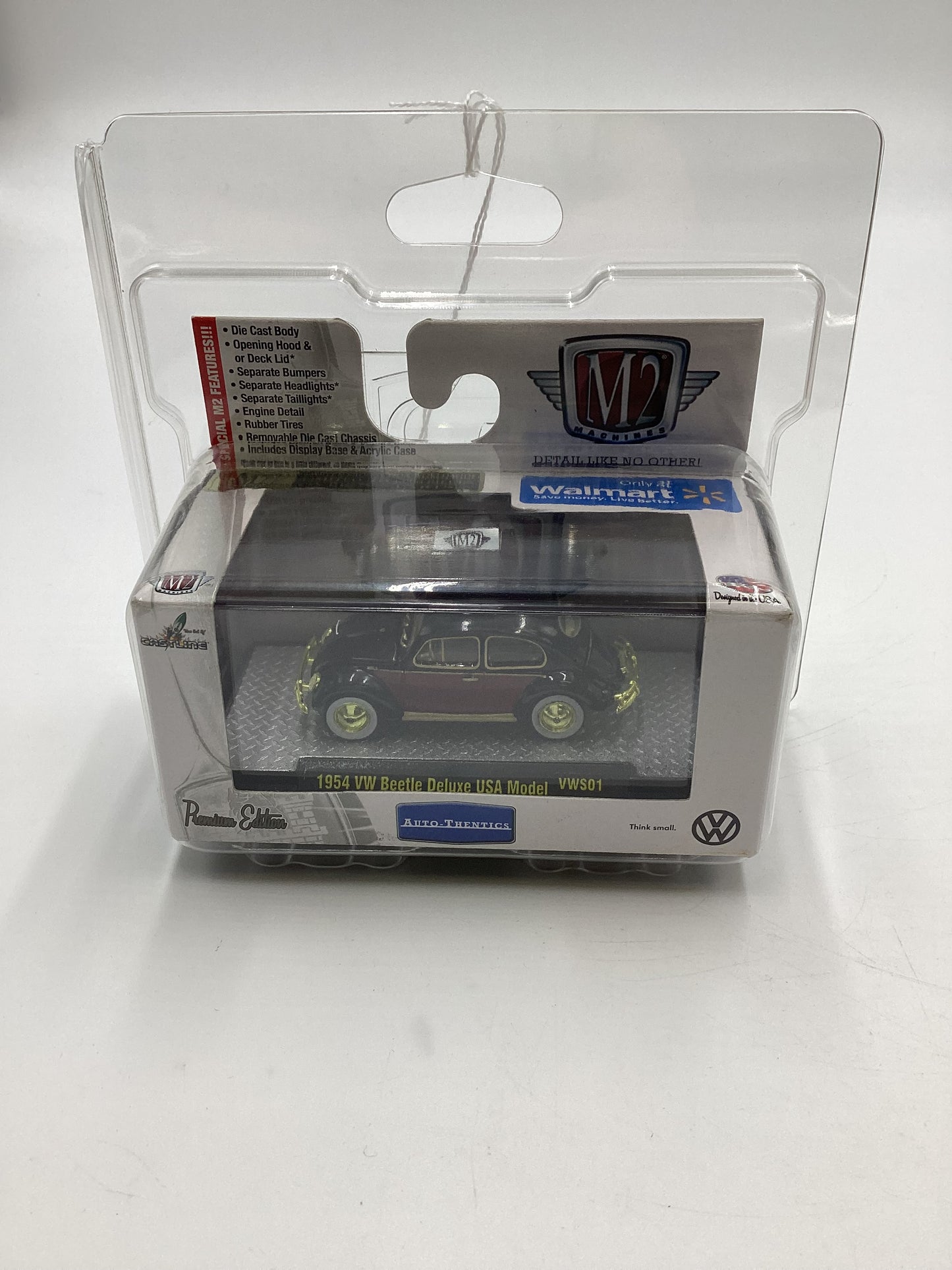 M2 Machines Walmart Exclusive 1954 VW Beetle Deluxe USA Model VWS01 Chase with protector (1)