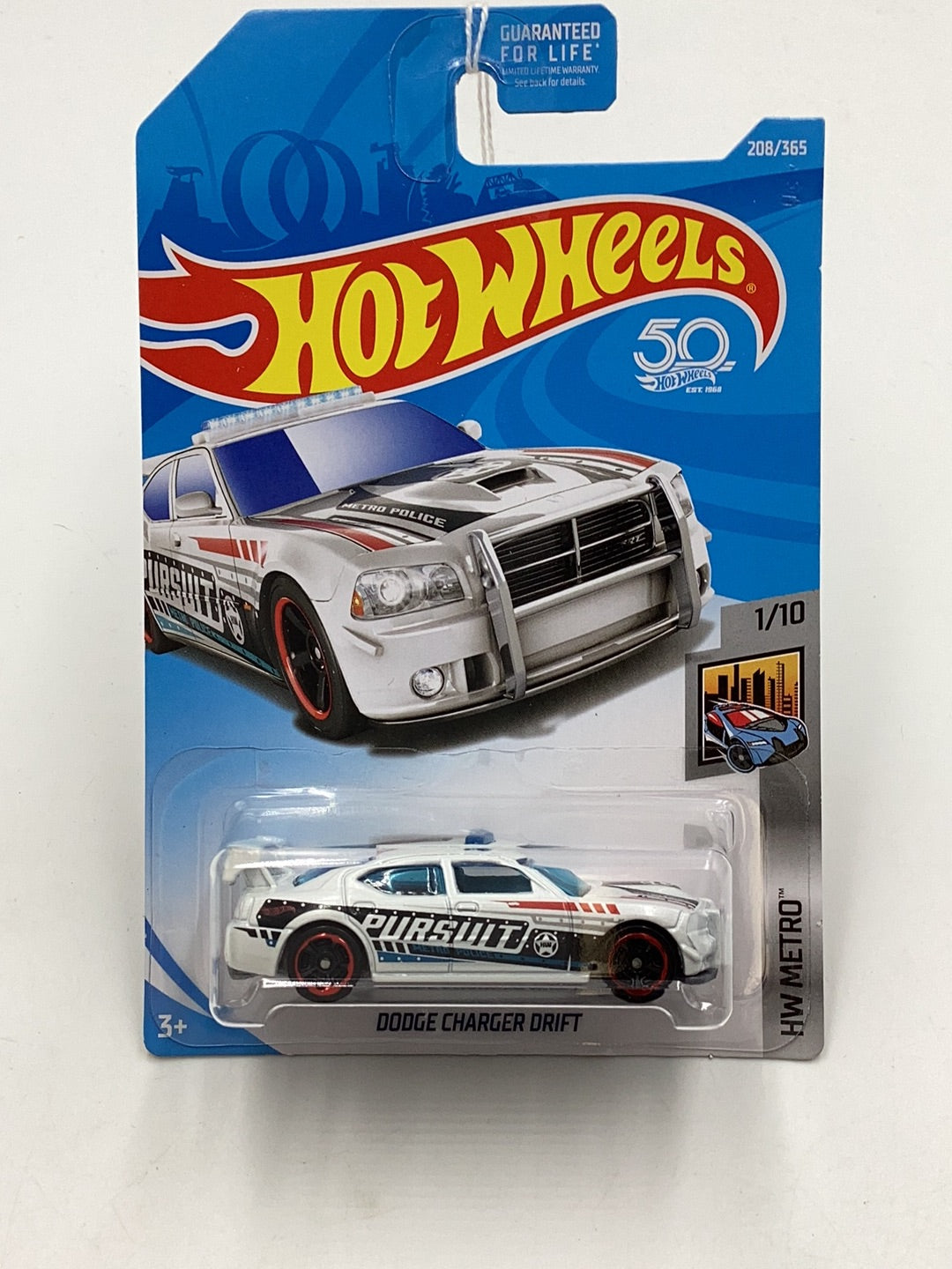 2018 Hot Wheels #208 Dodge Charger Drift White 58D