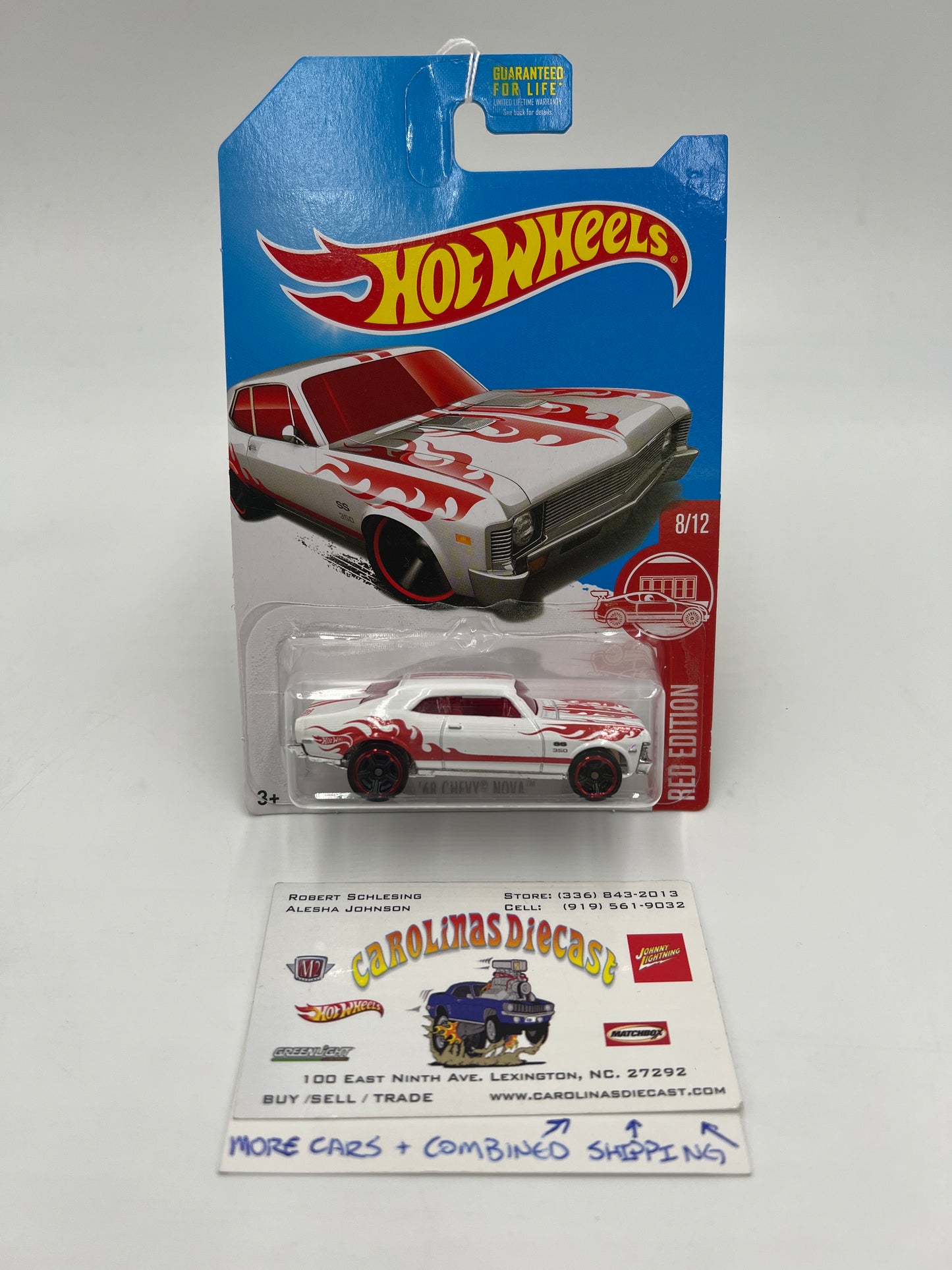 Hot Wheels Target Red Edition 68 Chevy Nova White 148C