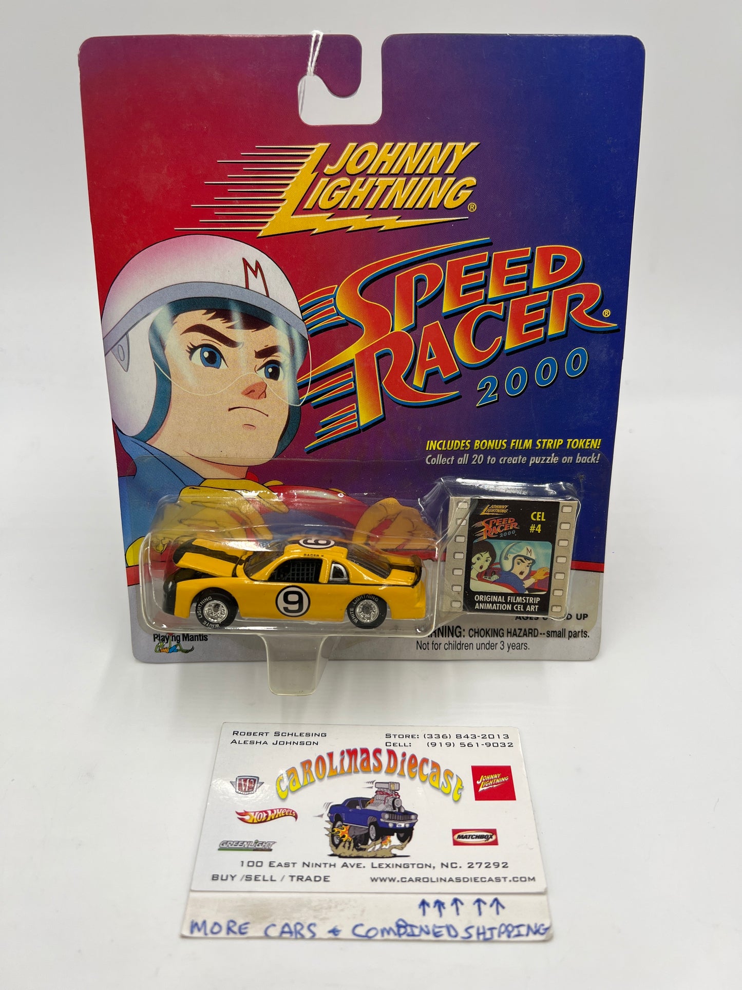 Johnny Lightning White Lightning Chase Speed Racer 2000 CEL #4 Racer X Stock Car Yellow