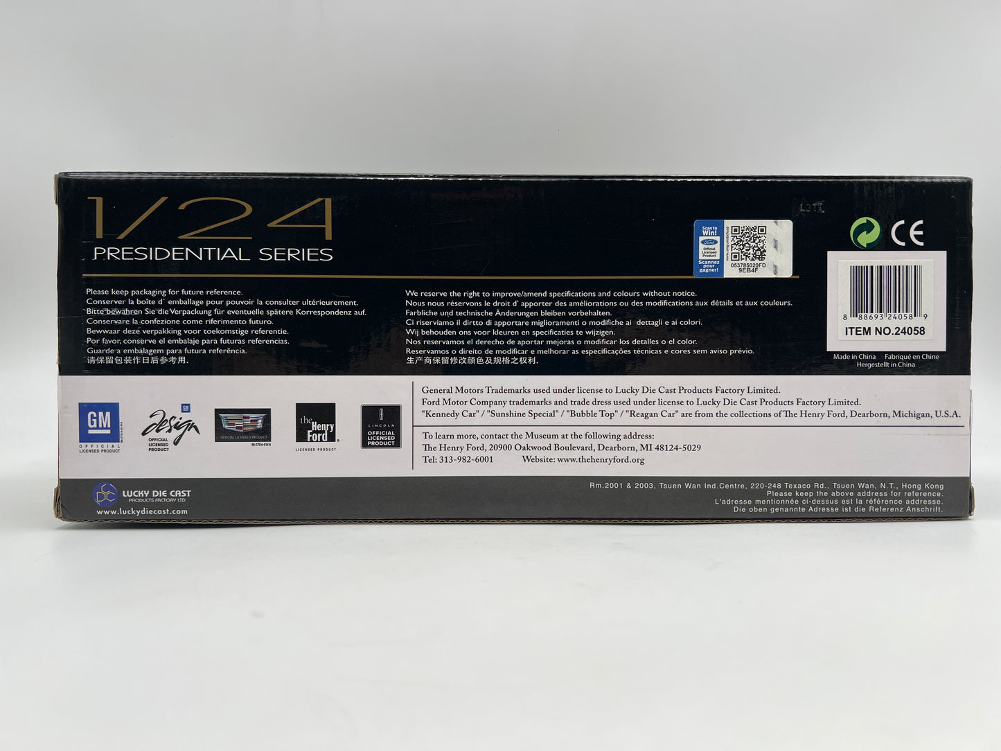 Road Signature 1/24 Scale Presidential Series 1950 Lincoln Cosmopolitan Bubble Top Black