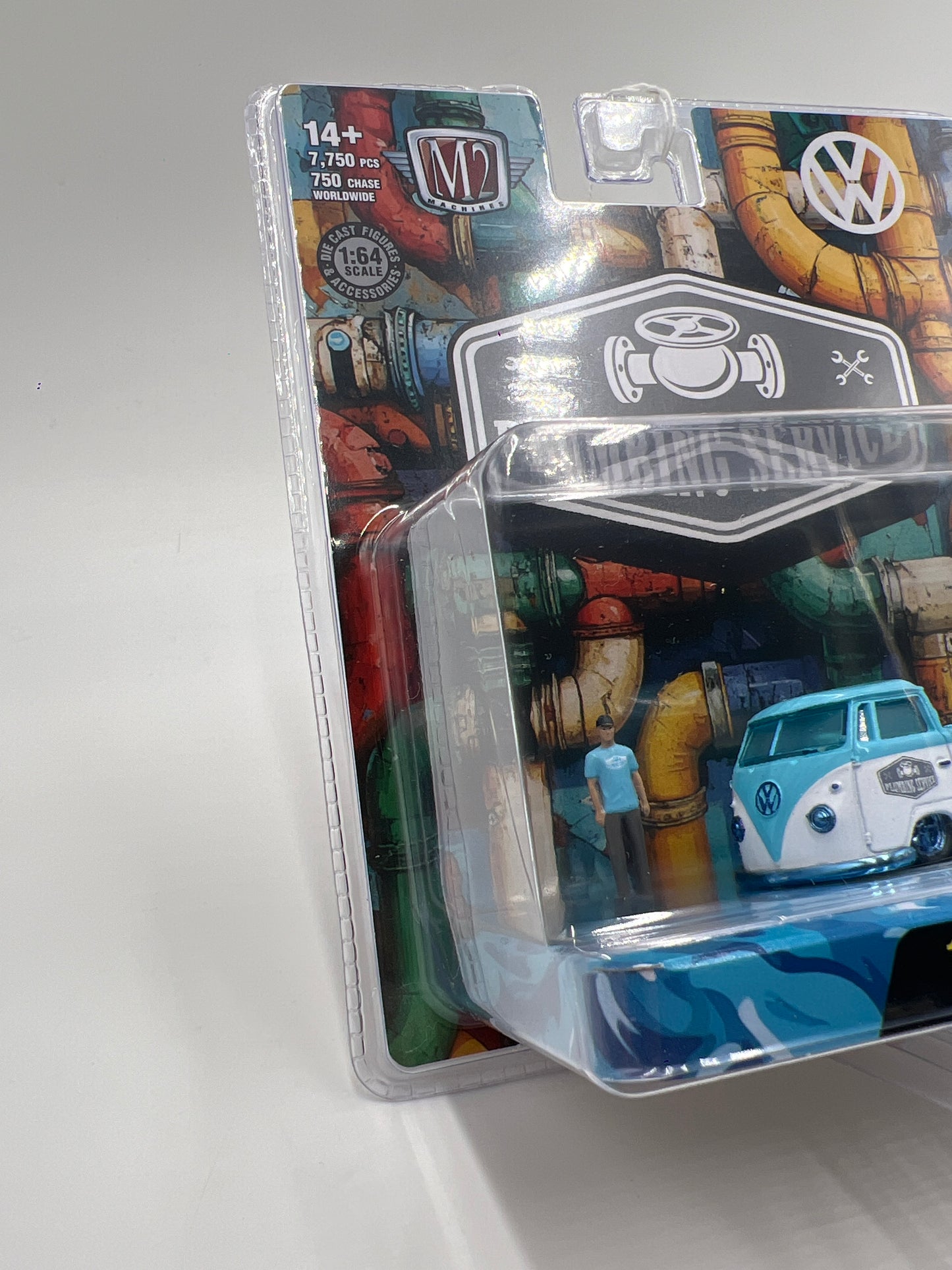 2025 M2 Machines Diorama CHASE Plumbing Service 1960 VW Single Cab Truck R15