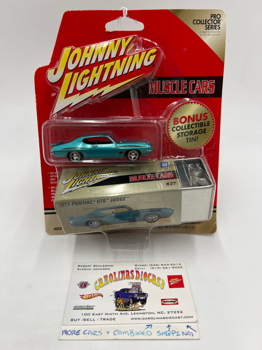 Johnny Lightning Pro Collector Series W/Storage Tin #27 1971 Pontiac GTO Judge Blue 231A