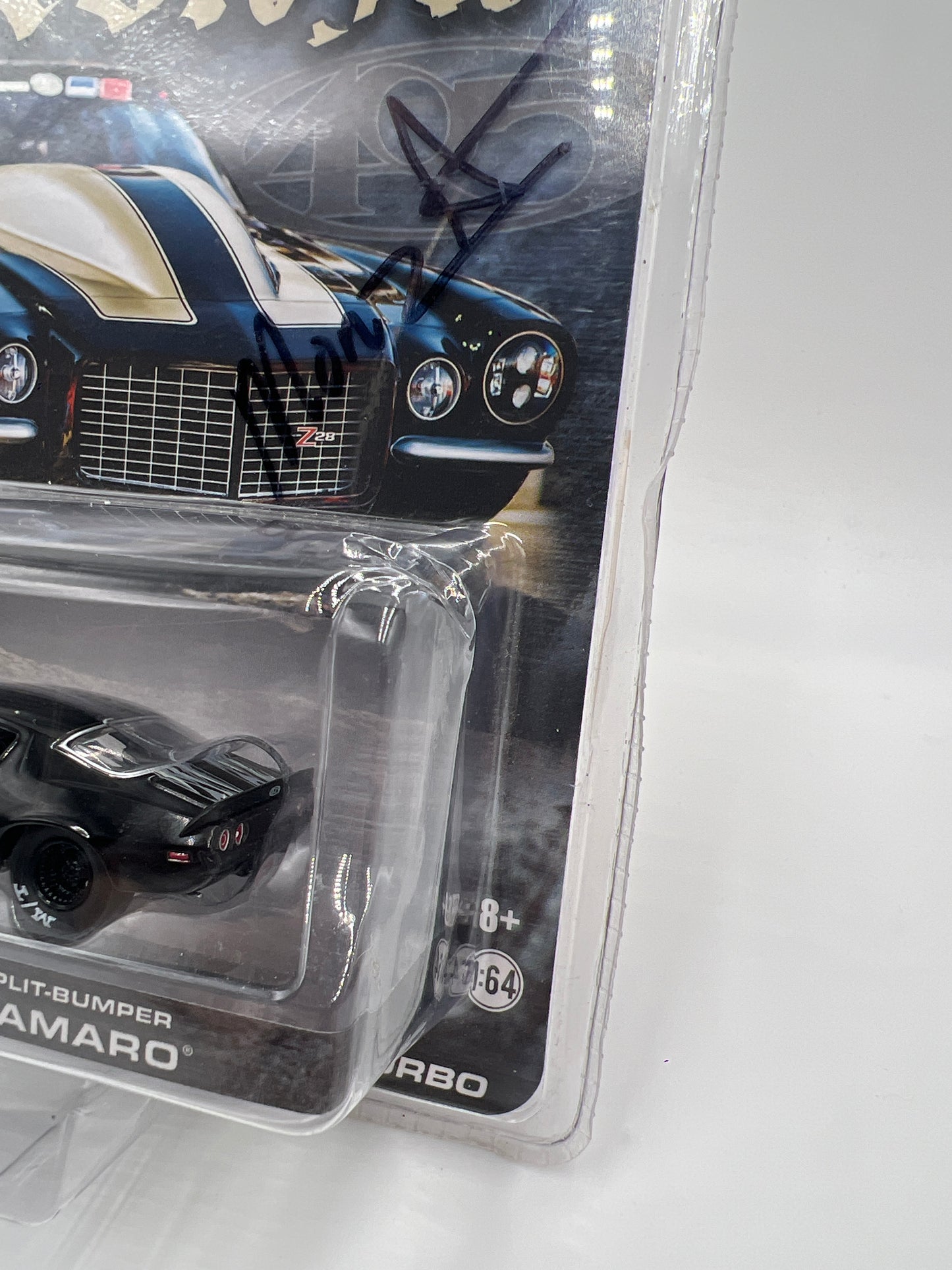 Greenlight Street Outlaws Monza SIGNED 1972 Sinister Split Bumper Camaro Black