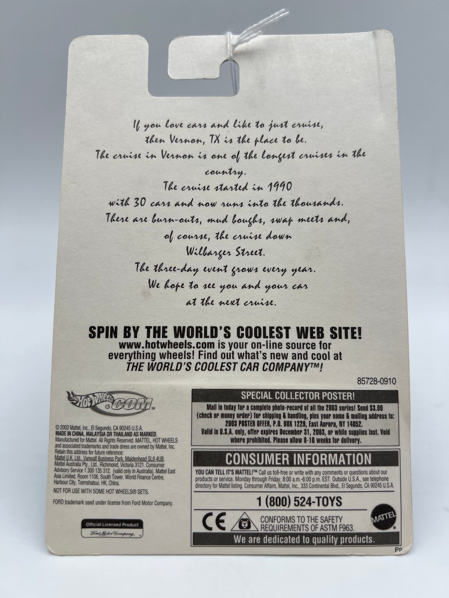 2003 Hot Wheels Special Edition Cruising Vernon Texas 32 Ford Red 160K