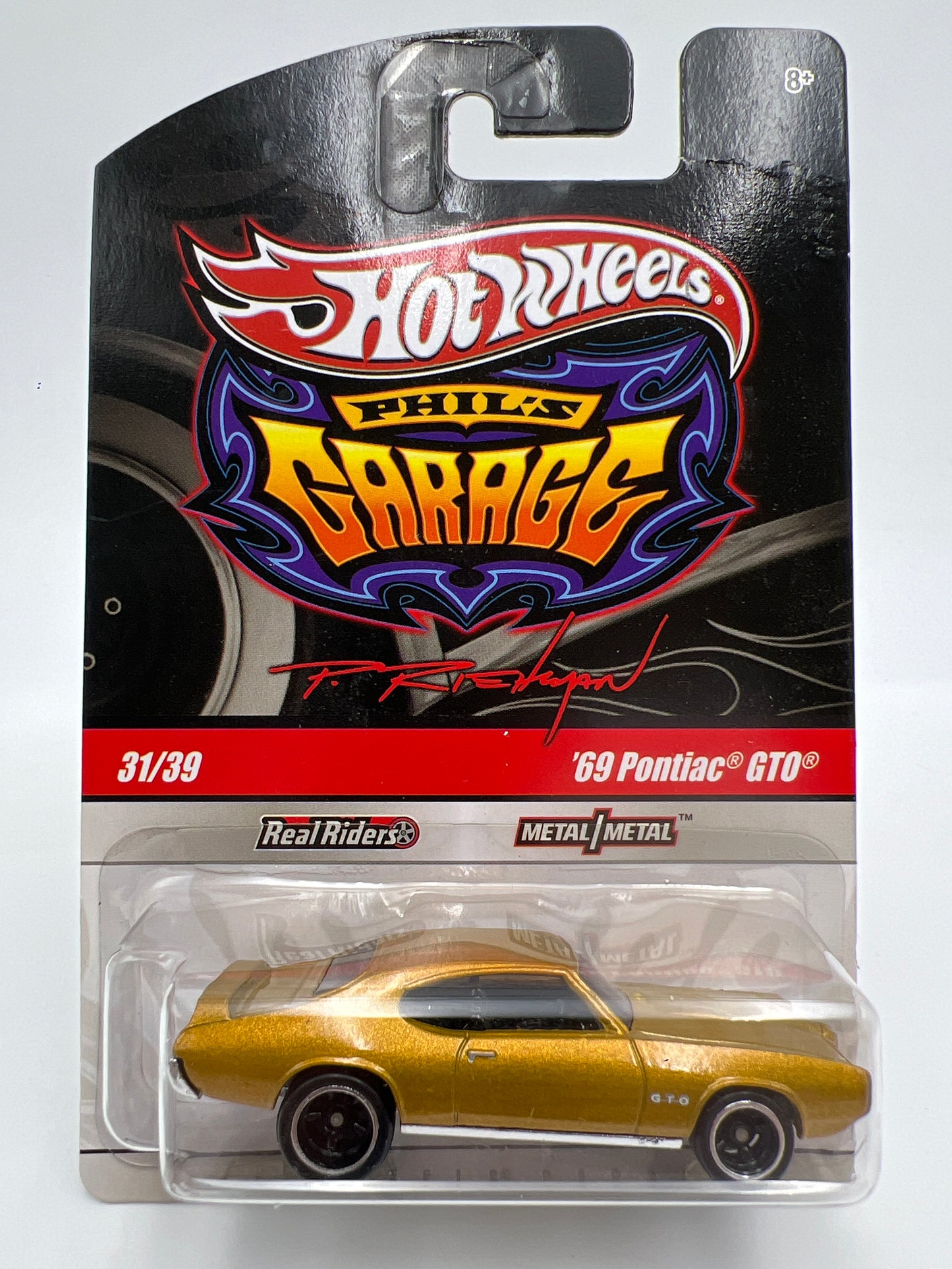 Hot Wheels Premium Phils Garage #31 69 Pontiac GTO Gold 243E