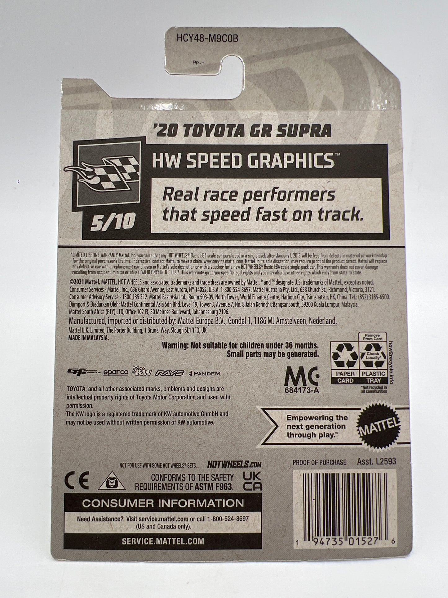 2022 Hot Wheels GameStop Exclusive #160 20 Toyota GR Supra Black W/Protector