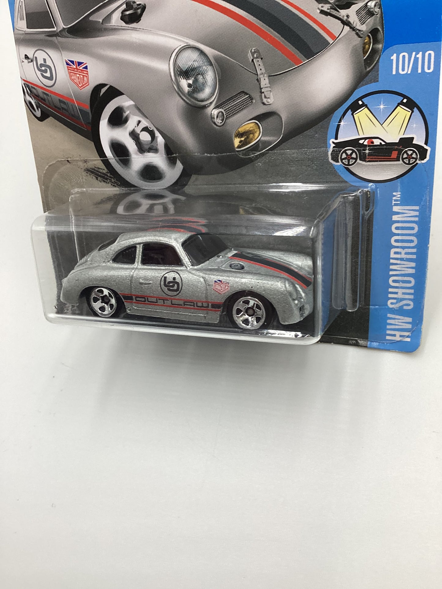 2016 Hot Wheels #120 Porsche 365A Outlaw Silver Target Spring Card