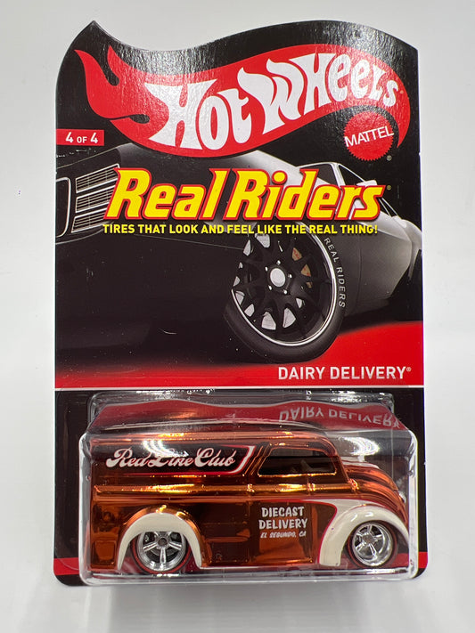 Hot Wheels RLC Real Riders Series 12 #4 2865/4500 Dairy Delivery Orange W/Protector