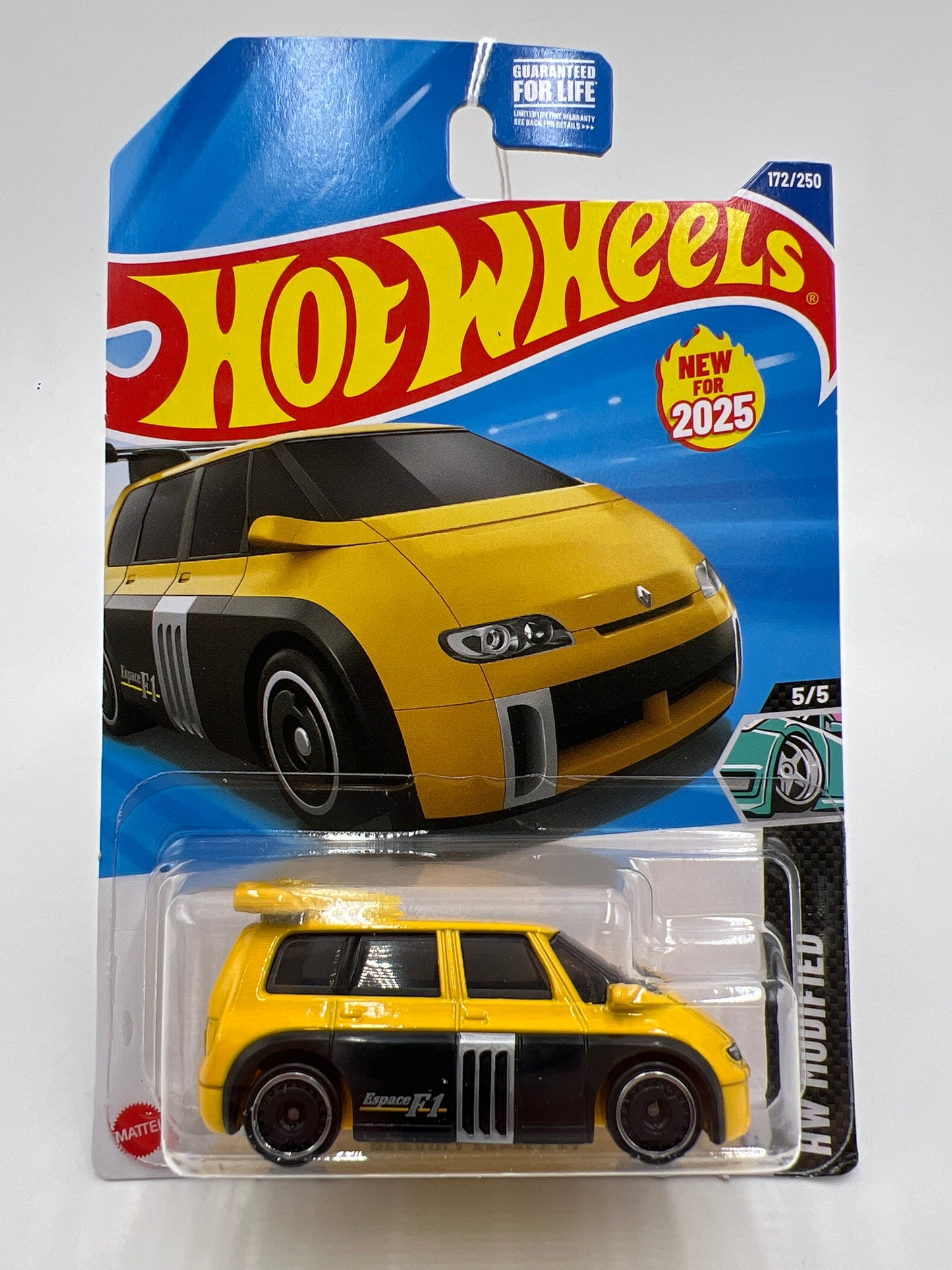 2025 Hot Wheels J Case HW Modified #172 Renault Espace F1 Yellow 63B