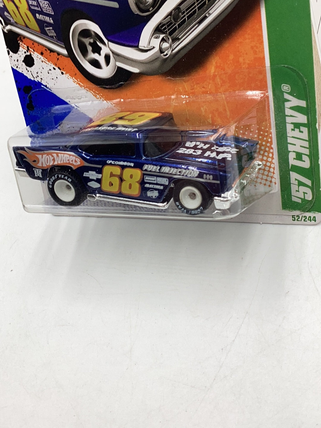 2011 hot wheels #52 Super treasure hunt 57 Chevy W/ protector