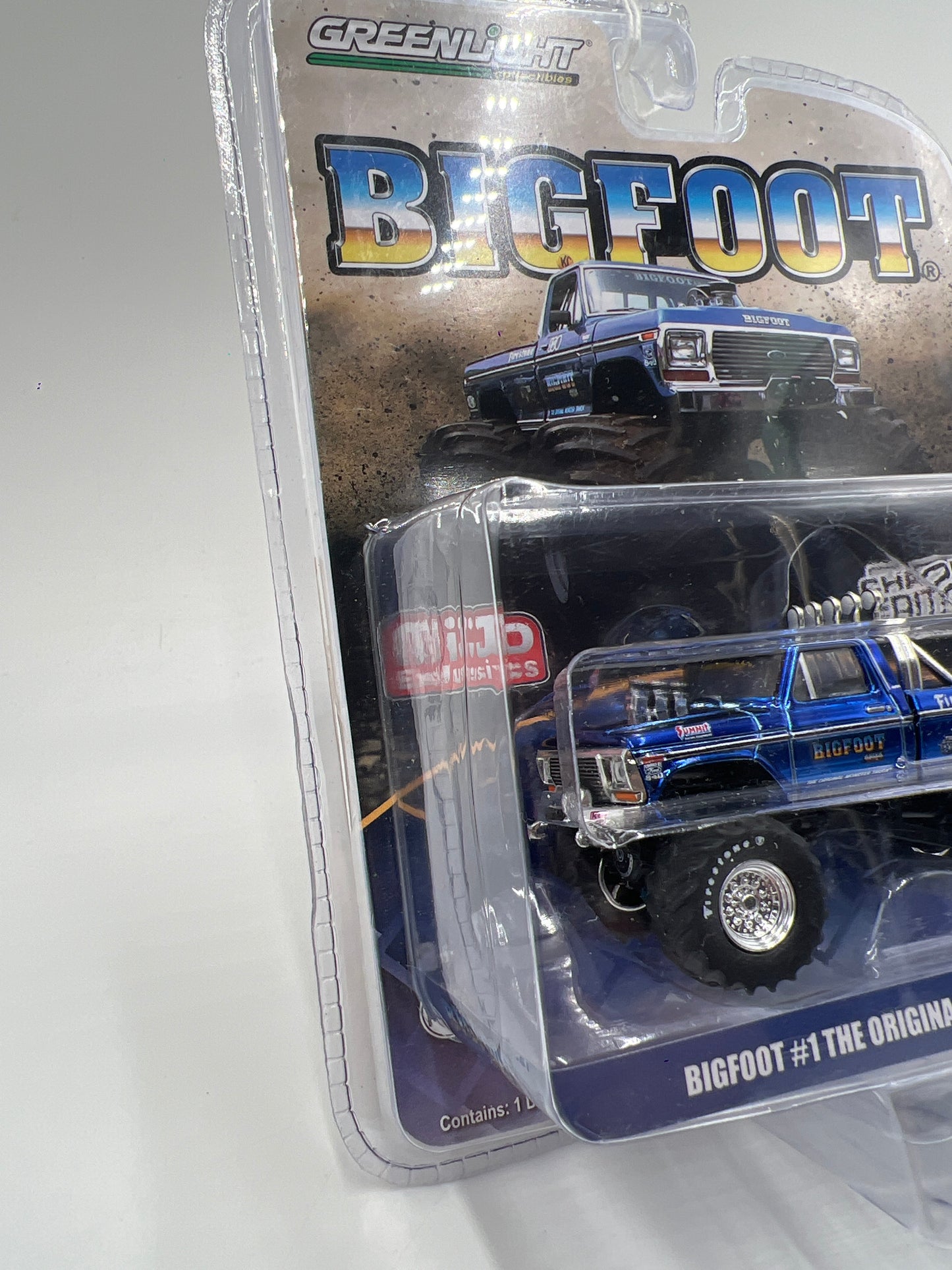 Greenlight MiJo Exclusives Chrome Edition Bigfoot #1 The Original Monster Truck 1974 Ford F-250 Blue