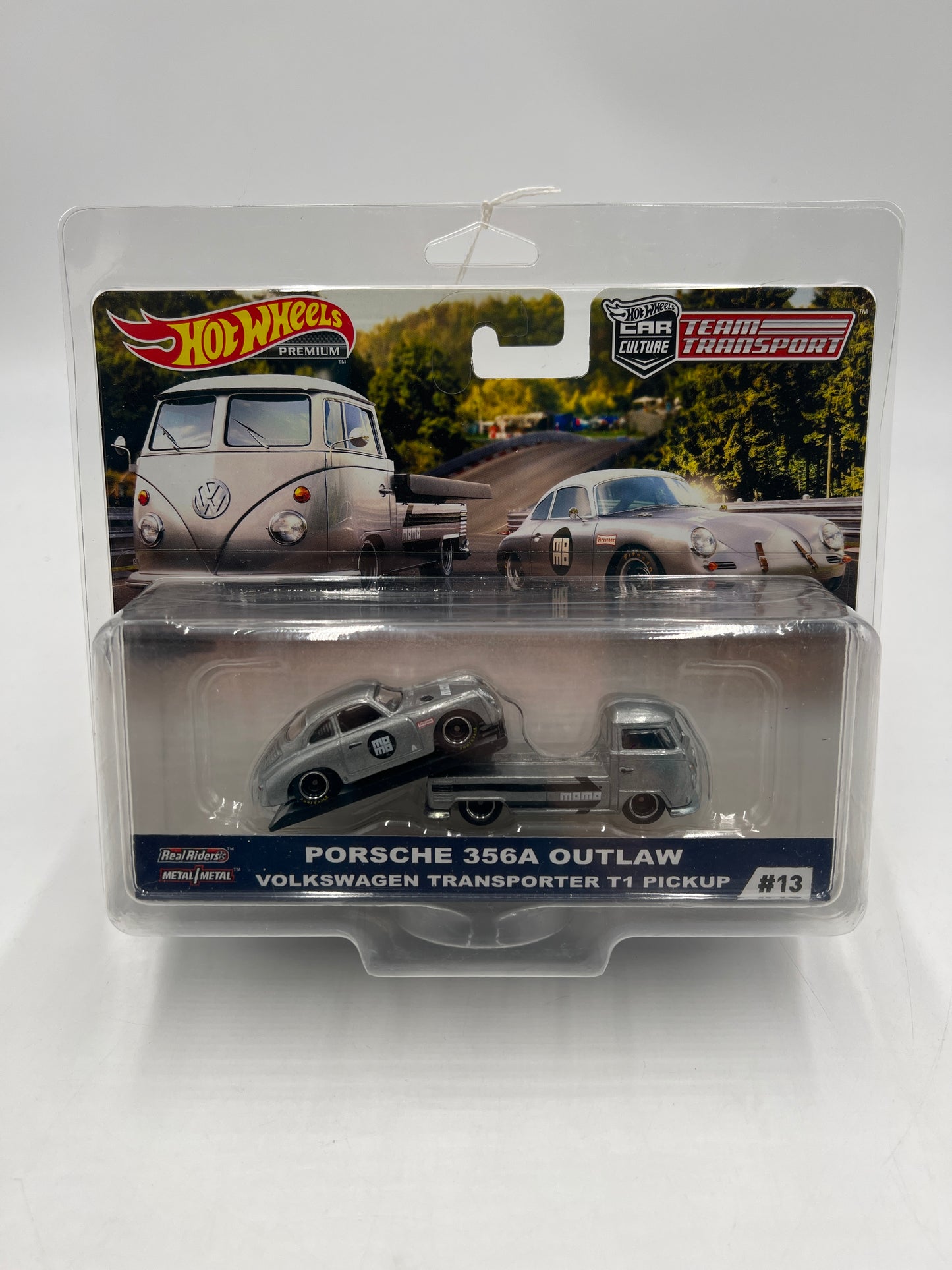 Hot Wheels Team Transport #13 Porsche 356A Outlaw & Volkswagen Transporter T1 Pickup W/Protector