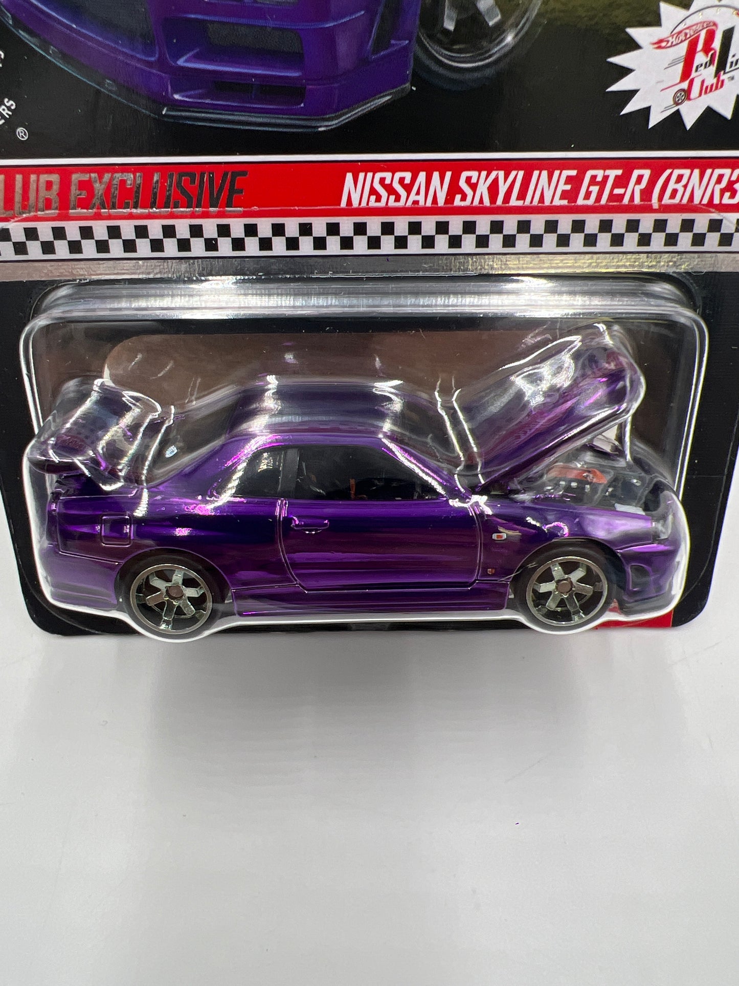 2020 Hot Wheels RLC Club Car Nissan Skyline GT-R BNR34 Purple + Patch & Pin W/Protector
