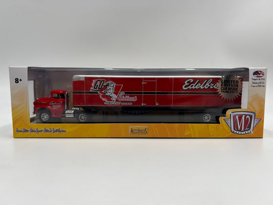 M2 Machines Auto Haulers Premium Edition Edelbrock 1958 Chevrolet Spartan LCF & 1957 Chevrolet Bel Air R20