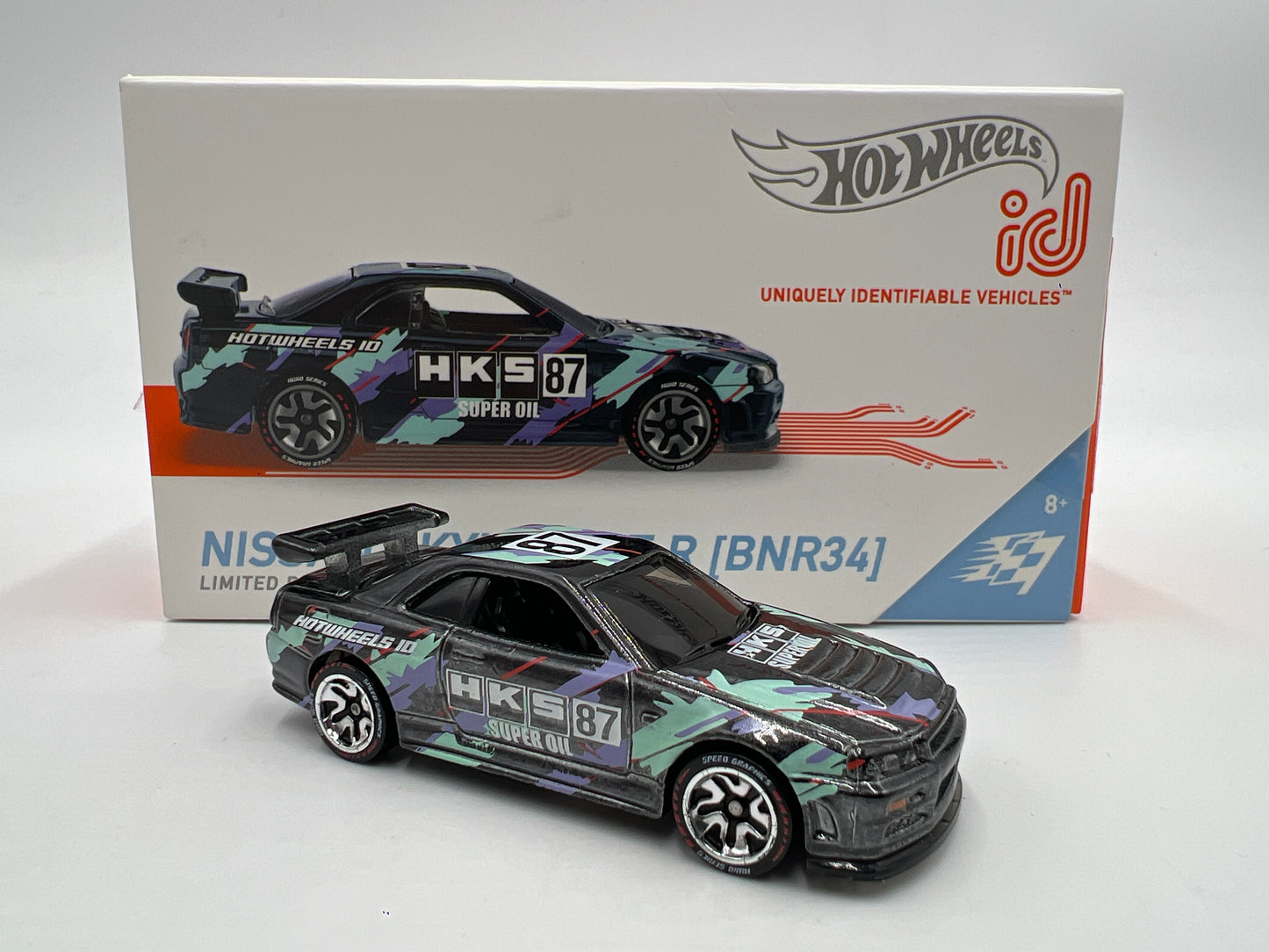 Hot Wheels iD Speed Graphics Series 2 #3 Nissan Skyline GT-R BNR34 HKS Opened