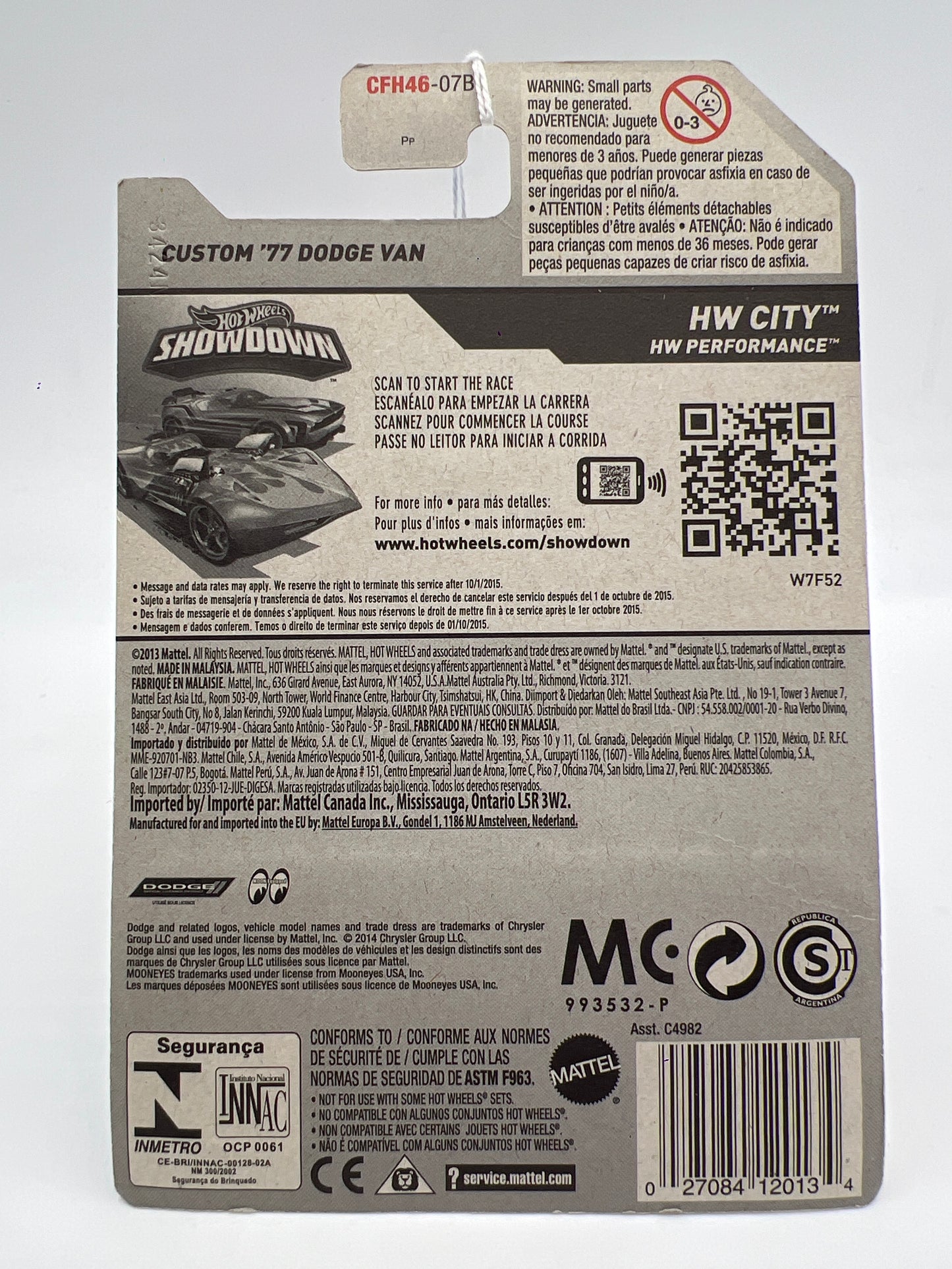 2014 Hot Wheels City #20 Custom 77 Dodge Van Yellow Mooneyes 53B