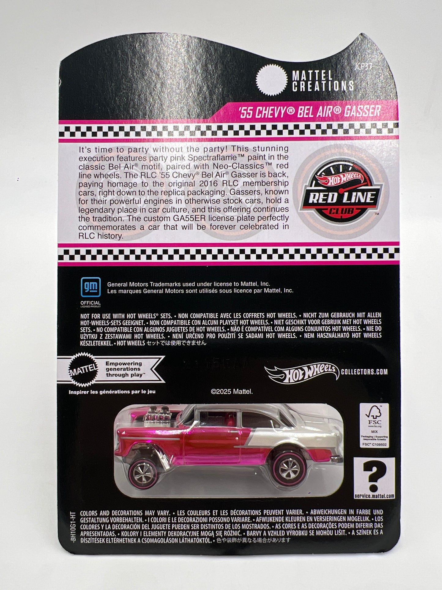 2025 Hot Wheels RLC Club Exclusive 55 Chevy Bel Air Gasser Pink W/Protector