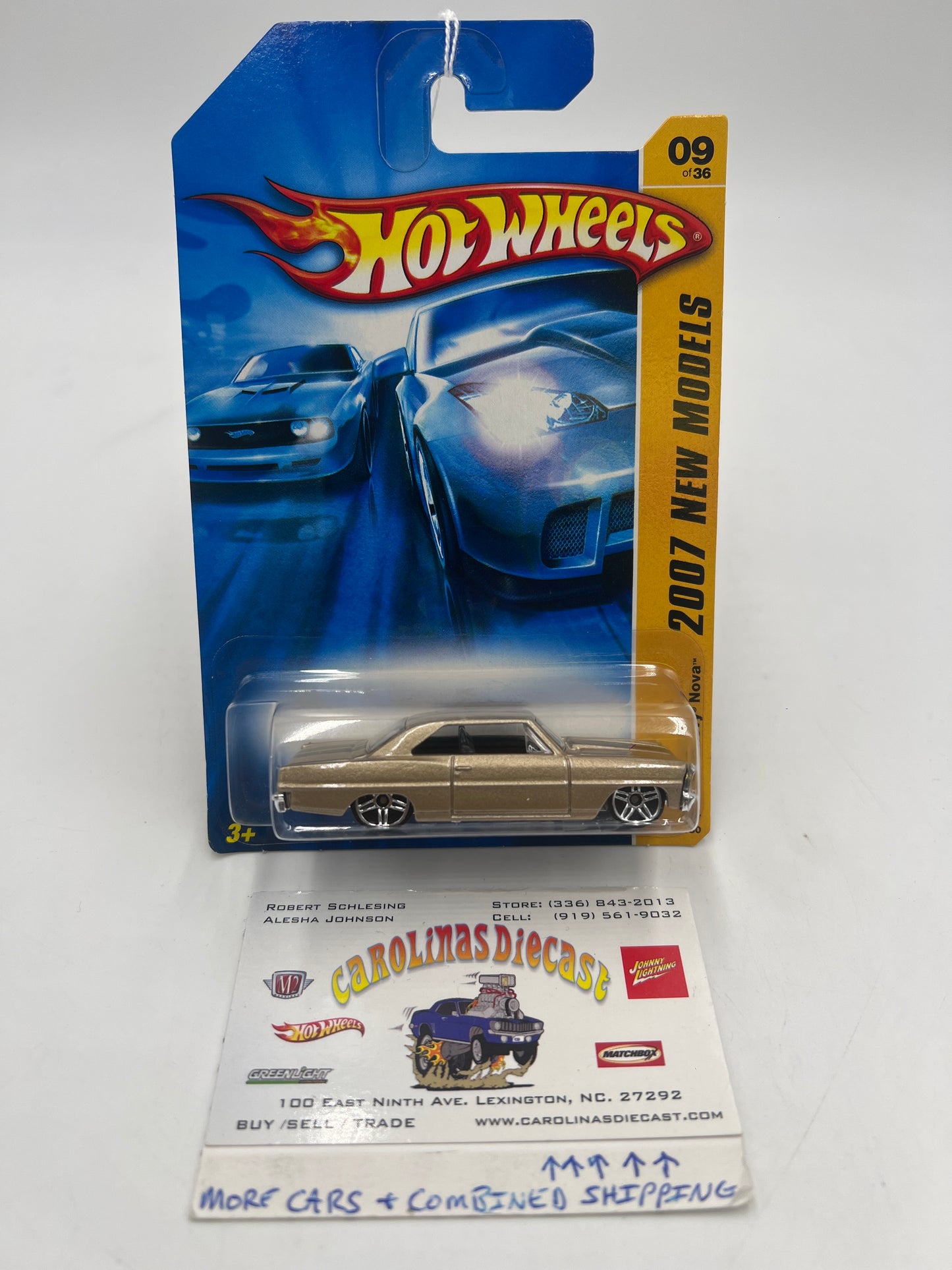 2007 Hot Wheels New Models #009 66 Chevy Nova Gold 14i