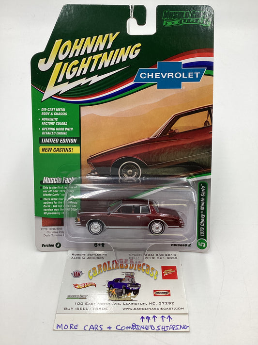 Johnny Lightning Muscle Cars U.S.A. Release 2 Version A 1979 Chevy Monte Carlo Dark Red