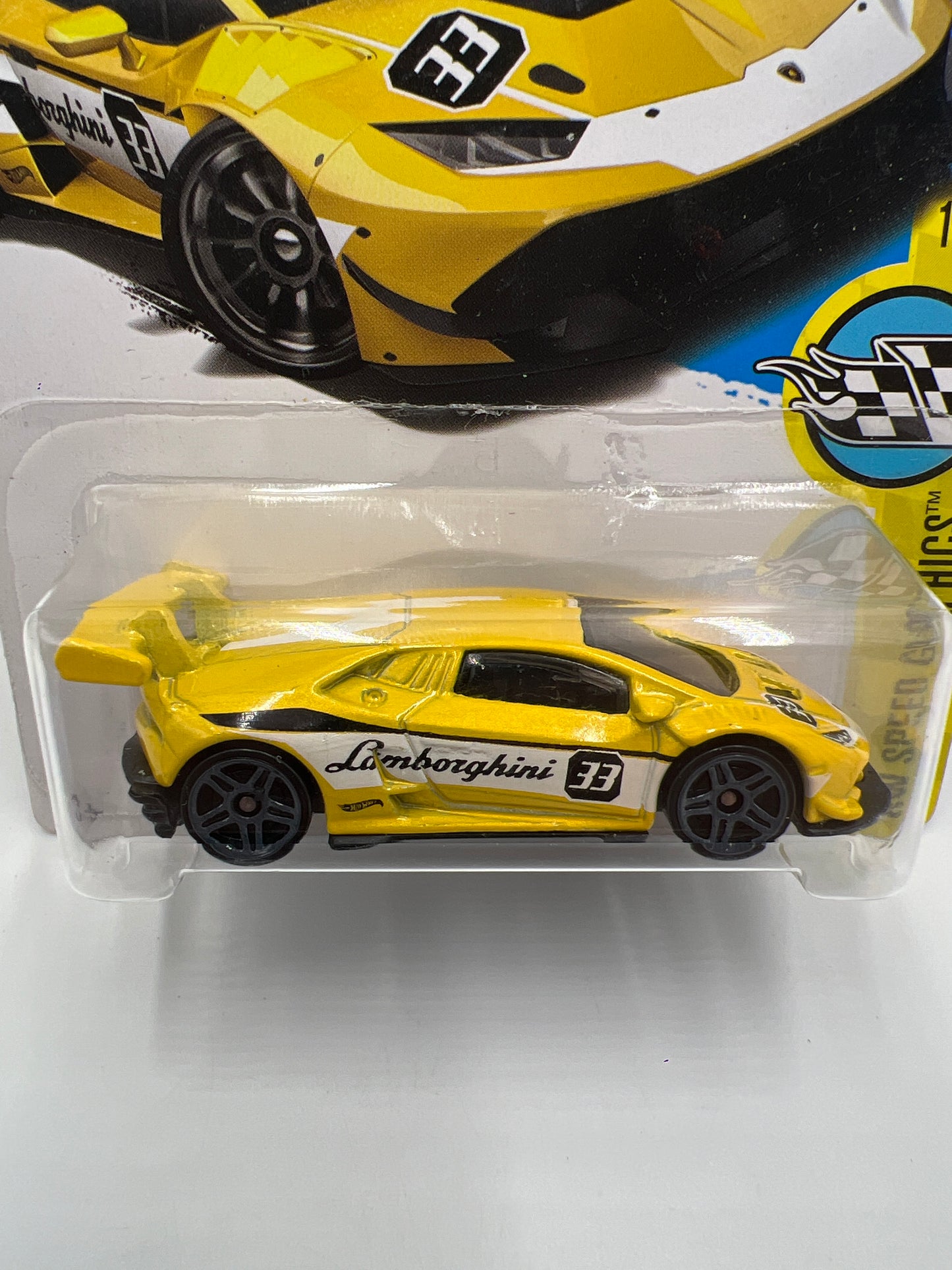 2017 Hot Wheels Speed Graphics #107 Lamborghini Huracan LP 620-2 Super Trofeo Yellow 102C