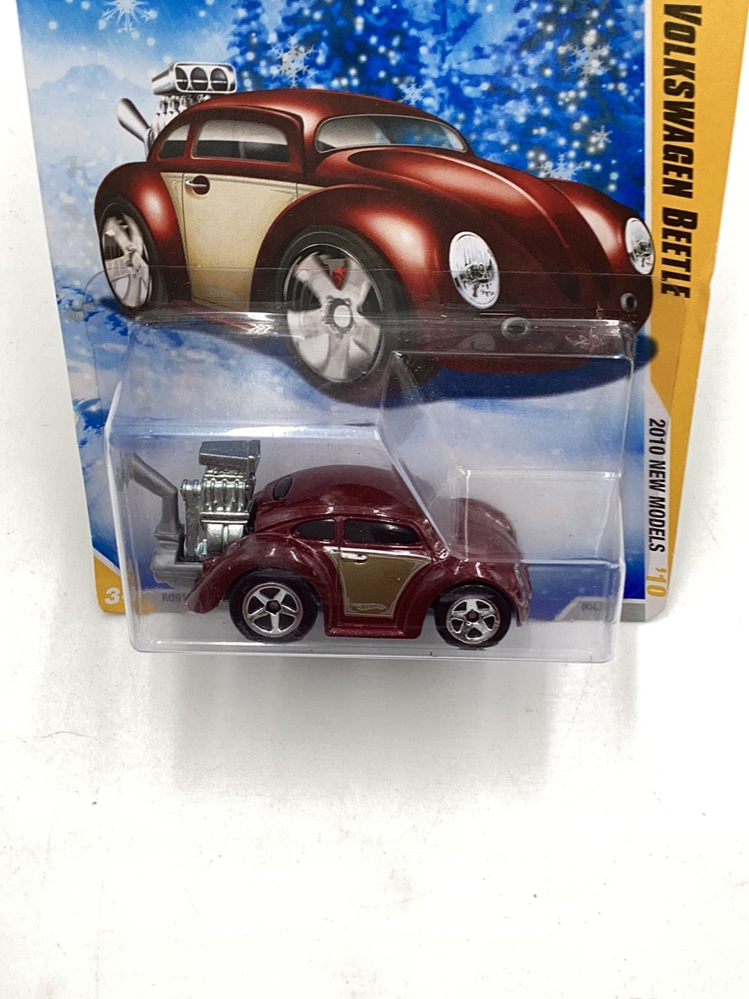 2010 Hot Wheels #4 Volkswagen beetle new arrivals Target exclusive snowflake card maroon 158F