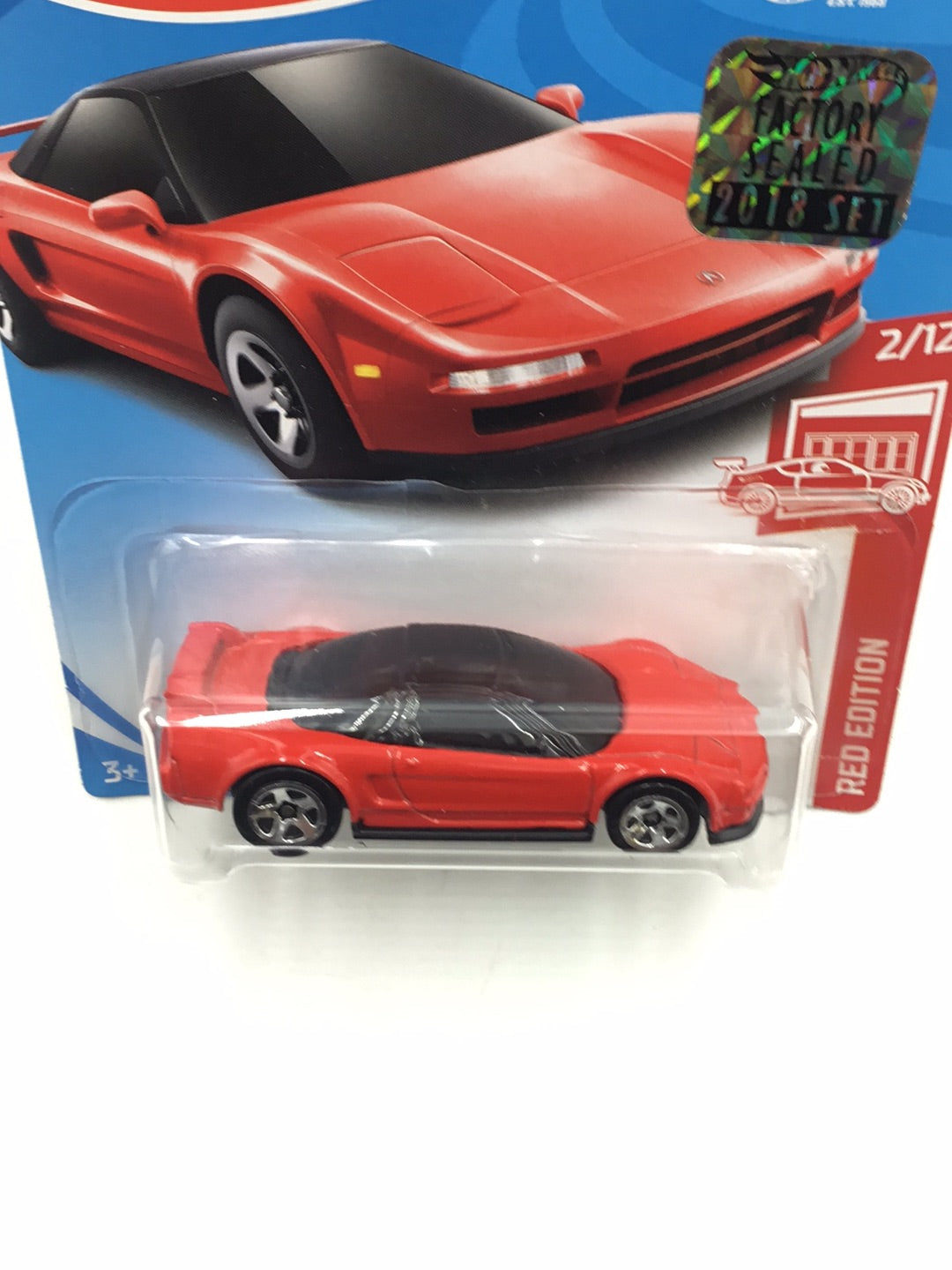 2018 hot wheels red edition #2 90 Acura NSX target red factory sealed sticker