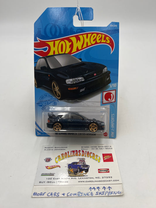 2021 HW J-Imports #124 98 Subaru Impreza 22B STi Version Dark Blue 89D