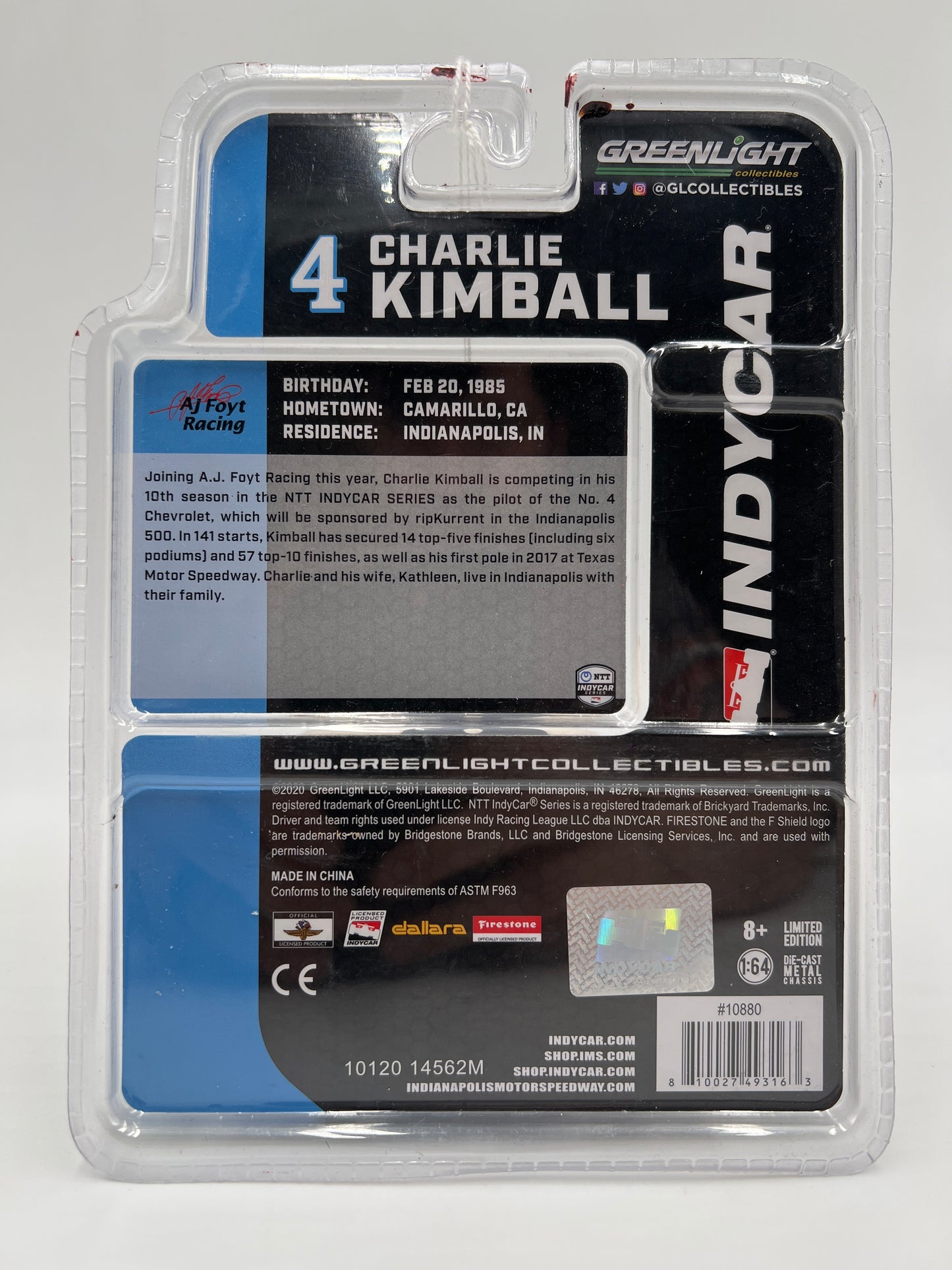 Greenlight Indycar Series #4 Charlie Kimball