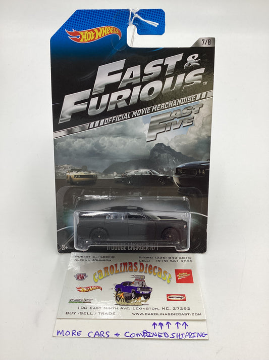 2014 Hot Wheels Fast and Furious Fast Five #7 11 Dodge Charger R/T Matte Black 71H