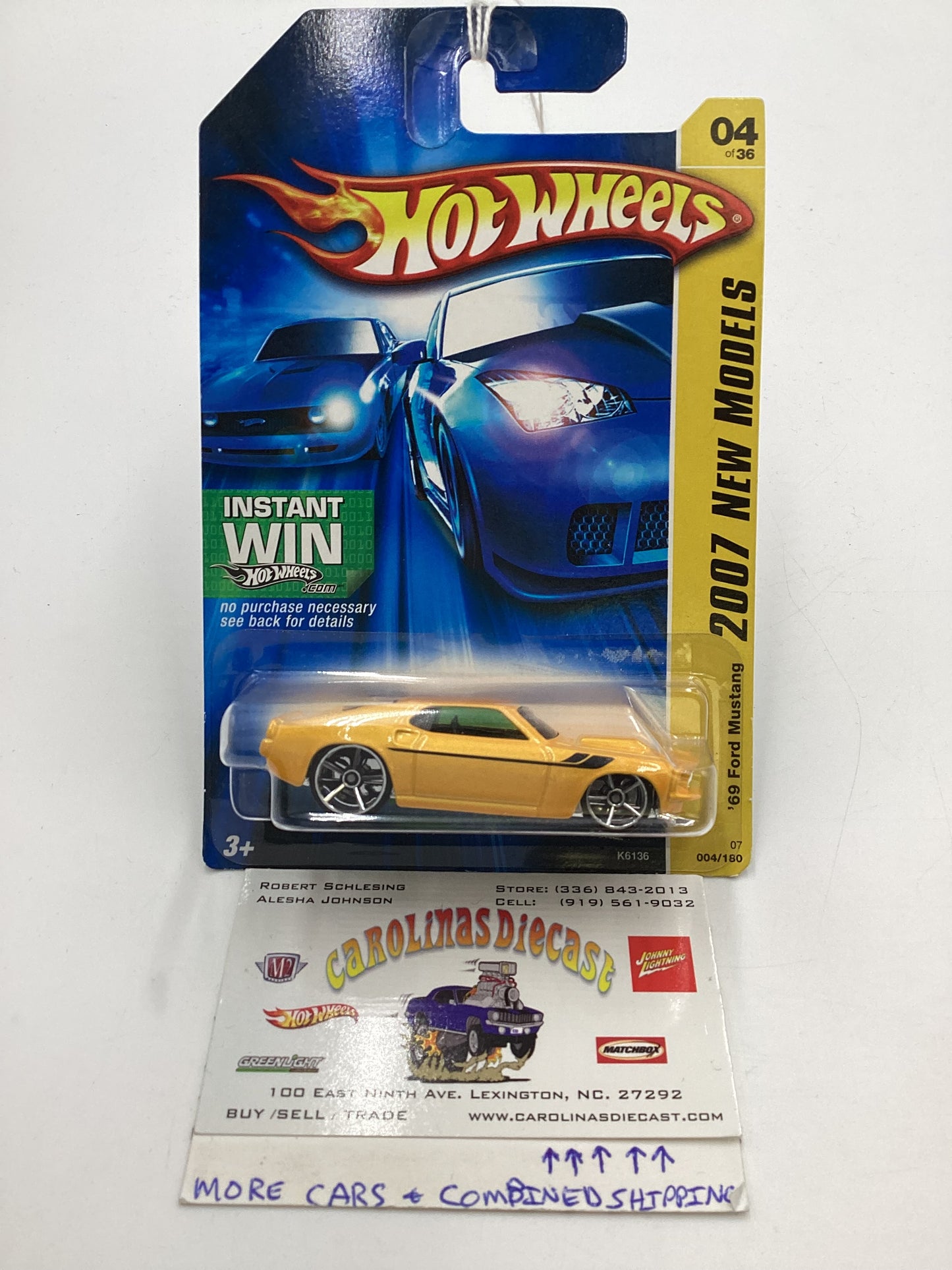 2007 Hot Wheels New Models #4 69 Ford Mustang Yellow 26H