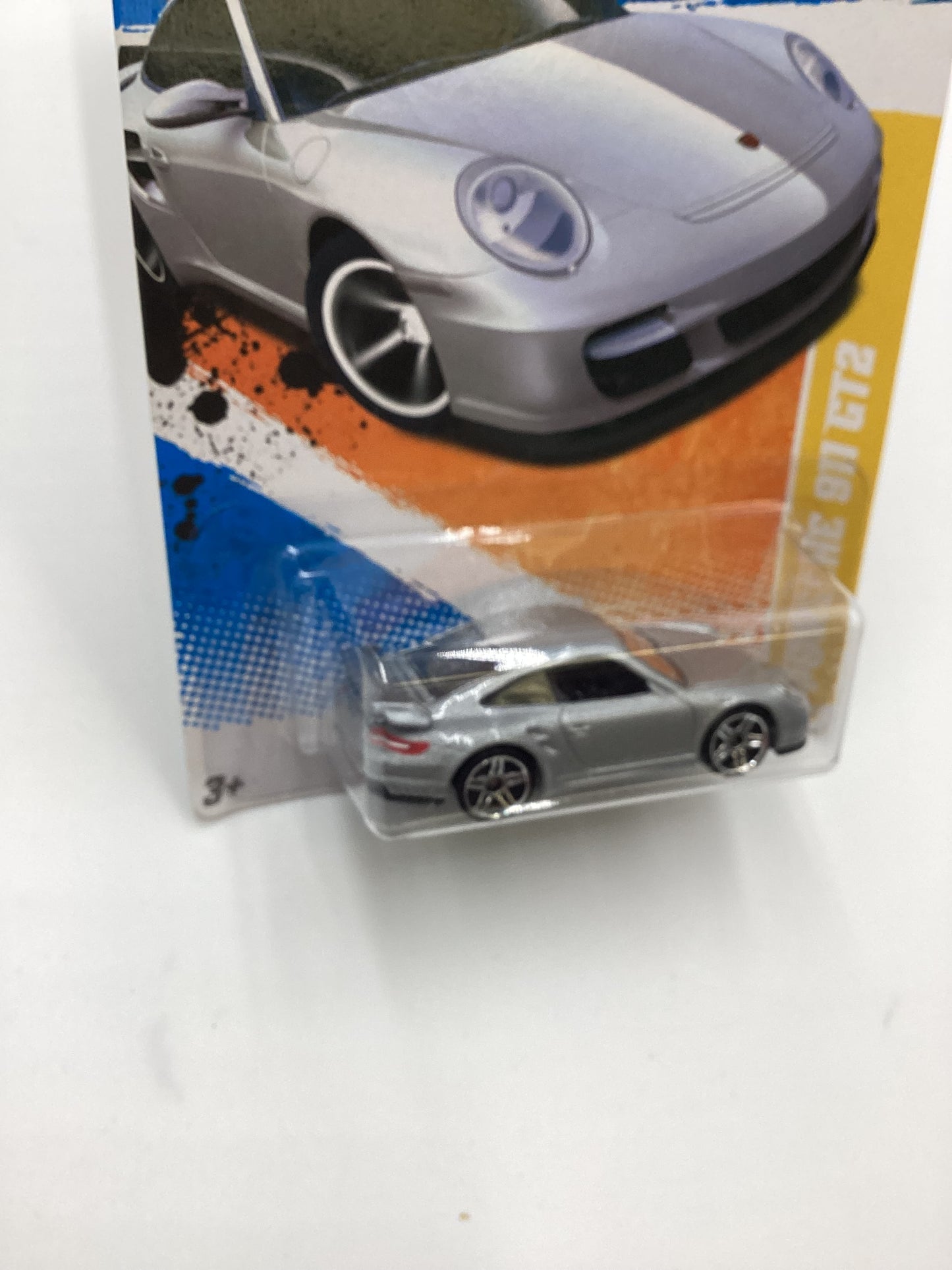 2010 Hot Wheels #014 Porsche 911 GT2 Silver (SR)