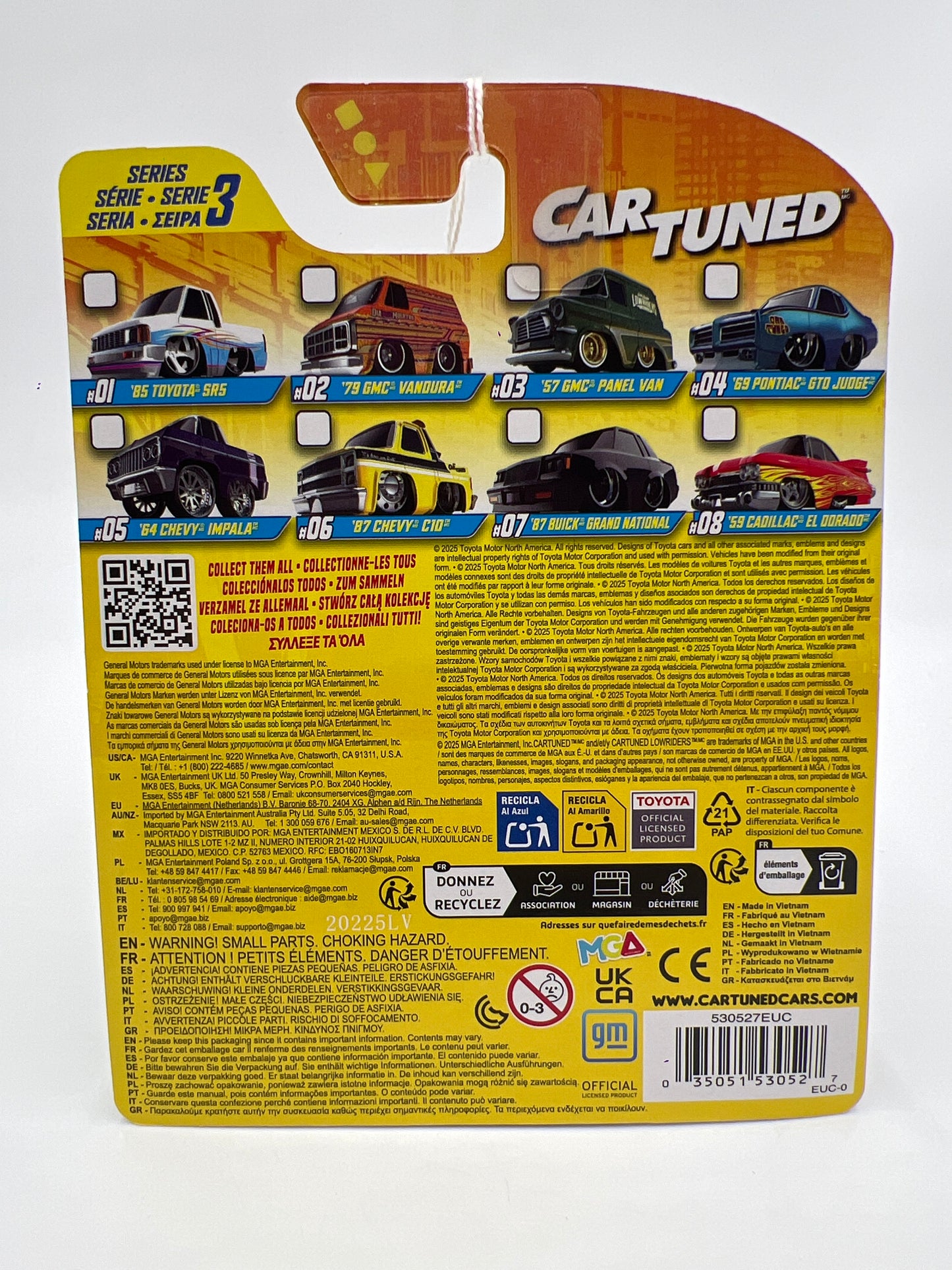 2025 MGA Car Tuned Series 3 #6 87 Chevy C10 Tow Truck Yellow 179F