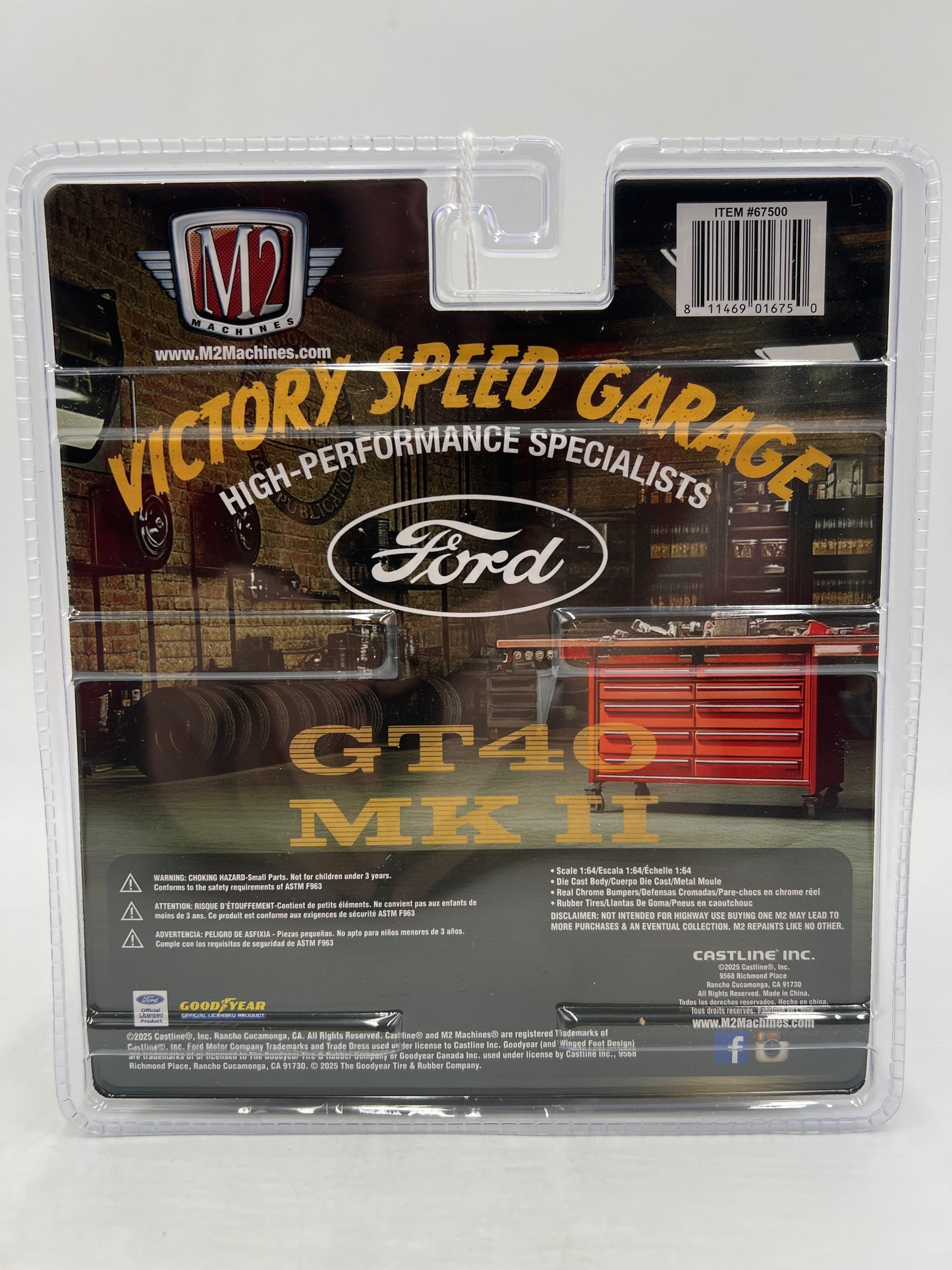 M2 Machines Diorama R17 1966 Ford GT40 MK II Black/Red 195H