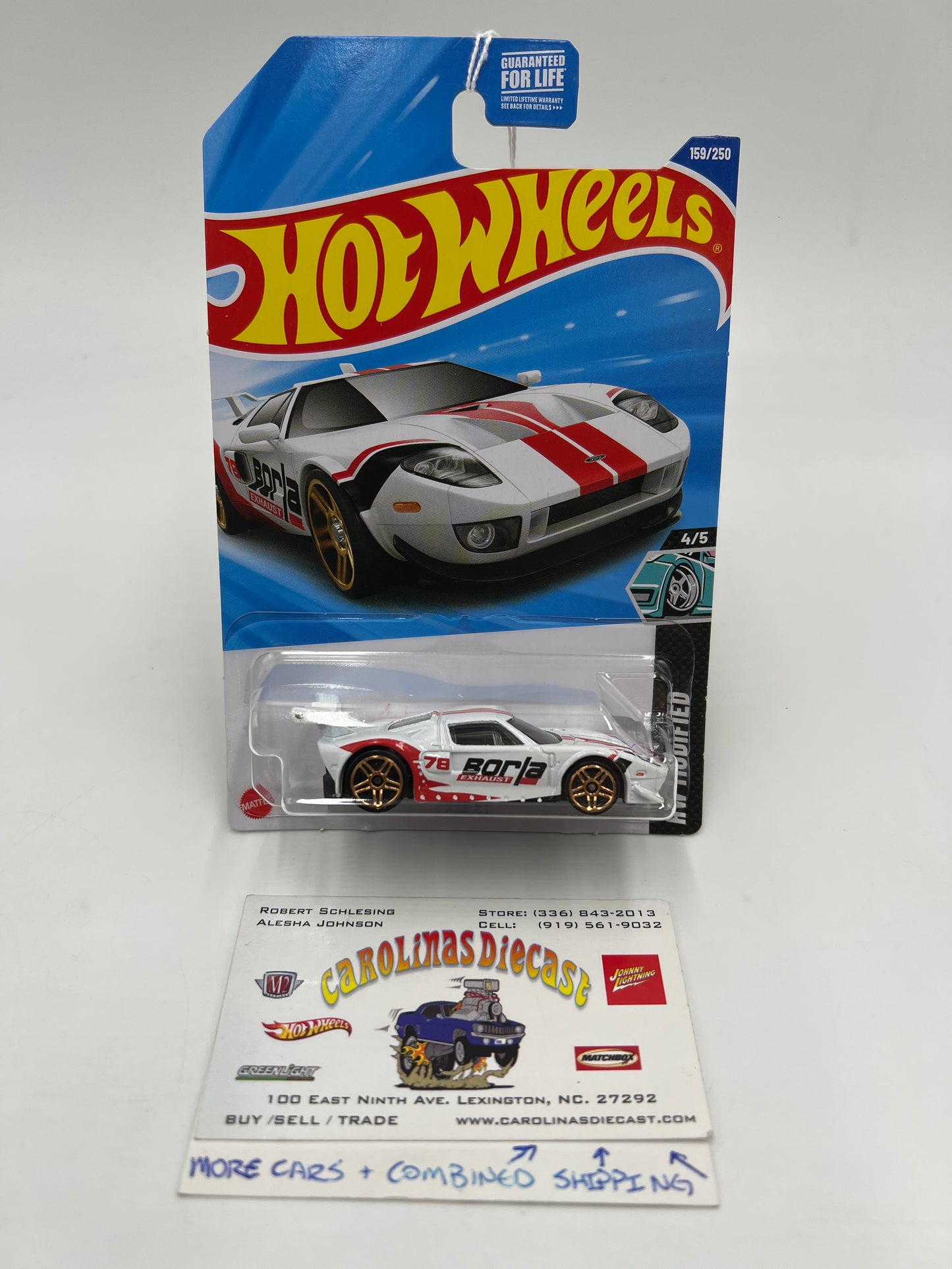 2025 Hot Wheels H Case Modified #159 Borla Ford GT White 23D